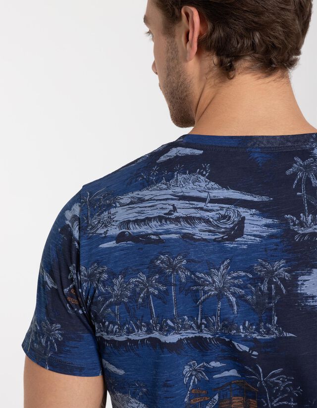 Herren T-Shirt - Allover-Print - Takko Fashion