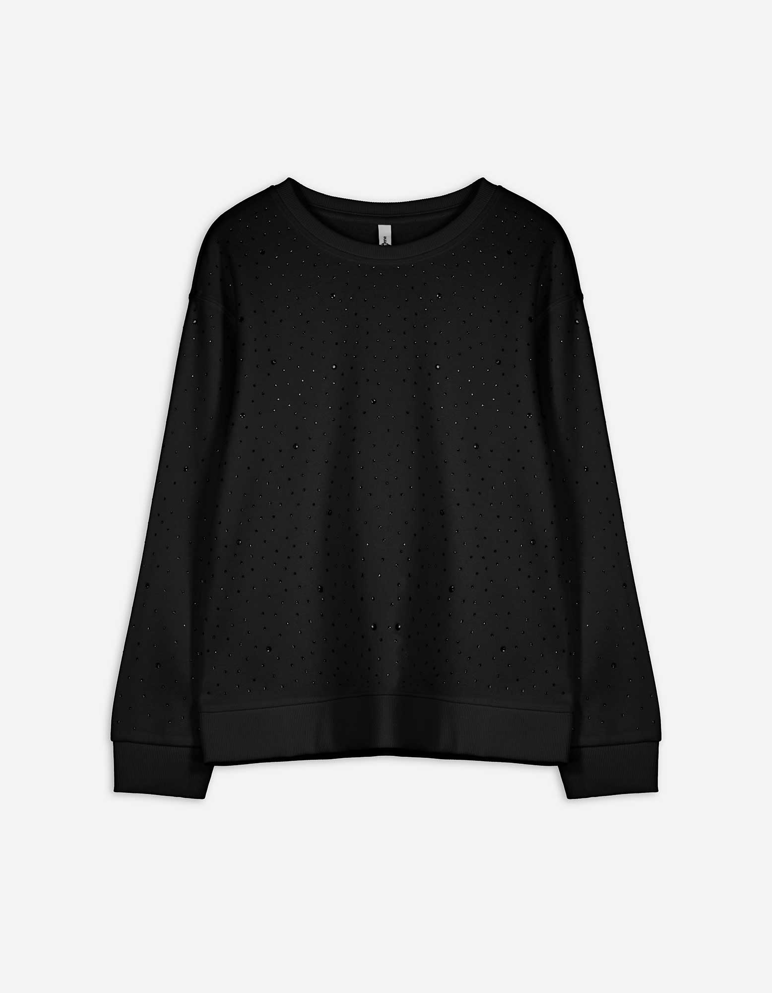 Damen Sweatshirt - Ziersteine - schwarz, Takko, schwarz XS