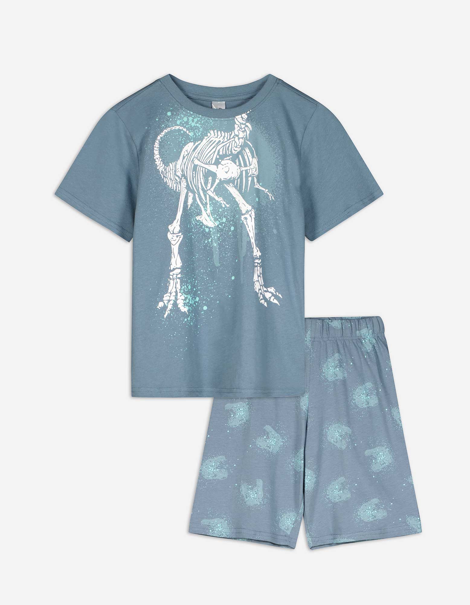 Kinder Pyjama Set aus Shirt und Shorts - Print, Takko, bronzefarben