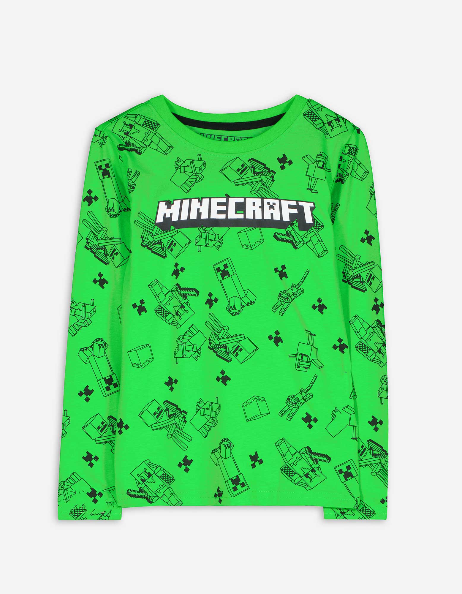 Kinder Langarmshirt - Minecraft, Takko, grün