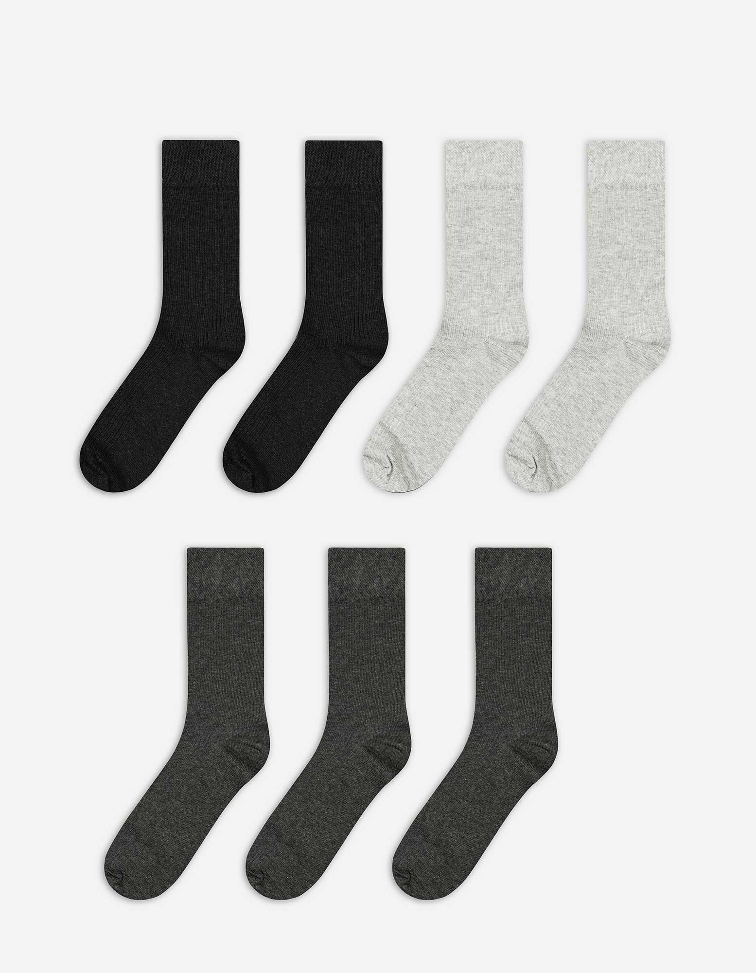 Herren Socken - 7er-Pack, Takko, hellgrau 39-42