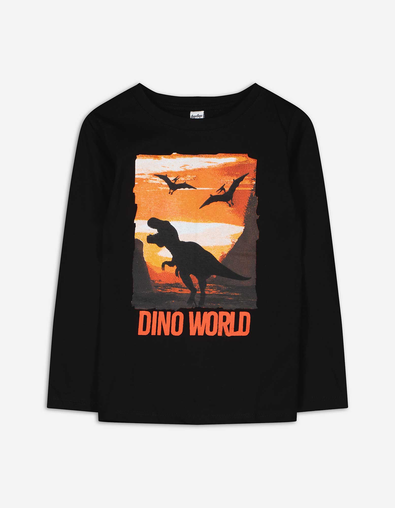 Kinder Langarmshirt - Dinosaurier, Takko, schwarz