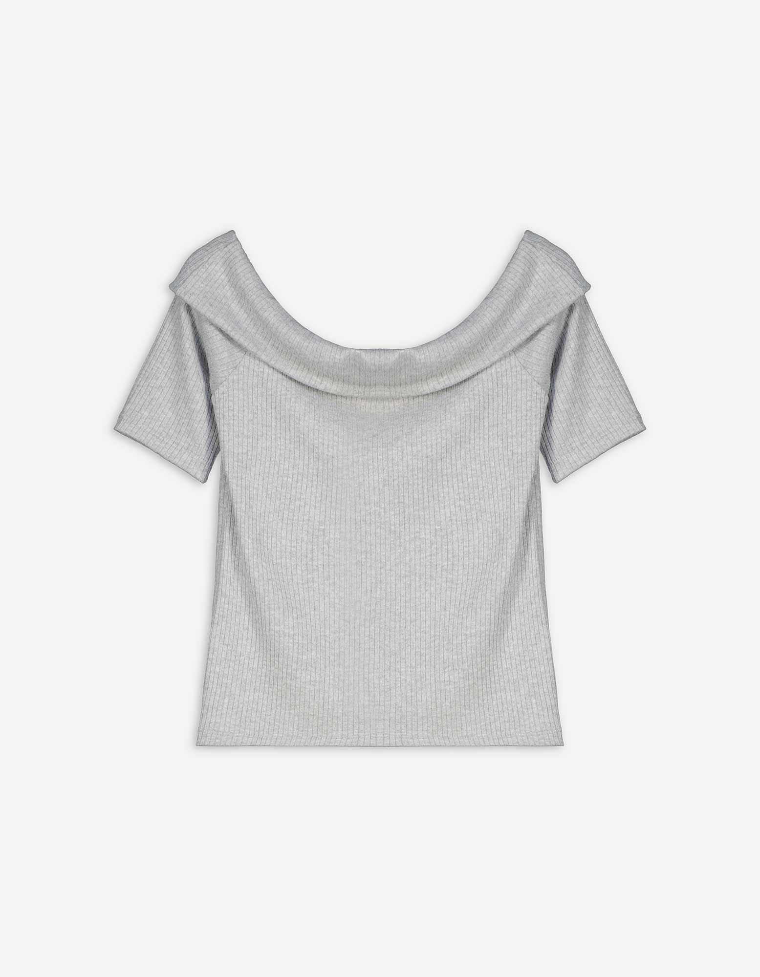 Damen T-Shirt - Carmen-Ausschnitt, Takko, grau XS