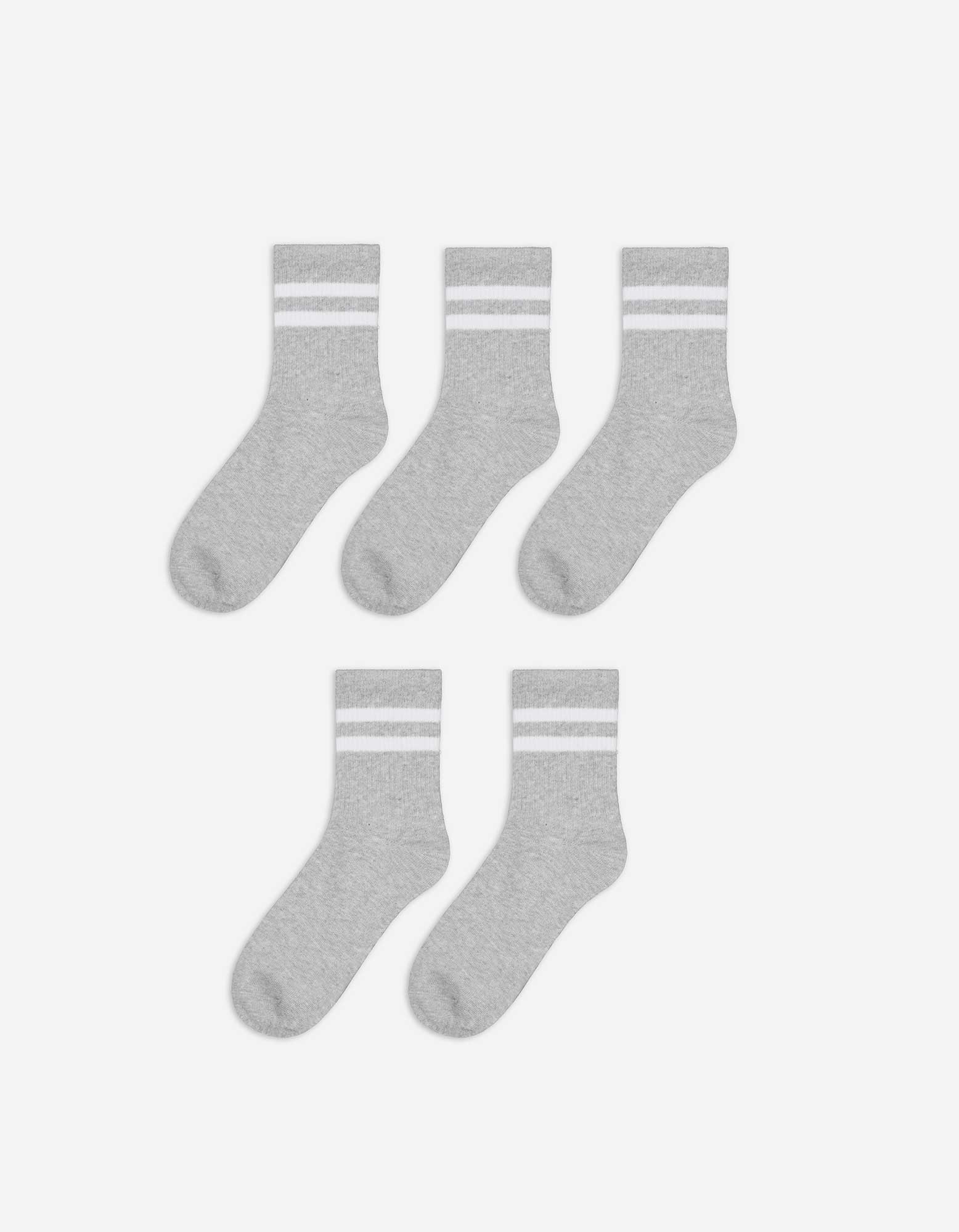 Kinder Tennissocken - 5er-Pack, Takko, grau 39-42