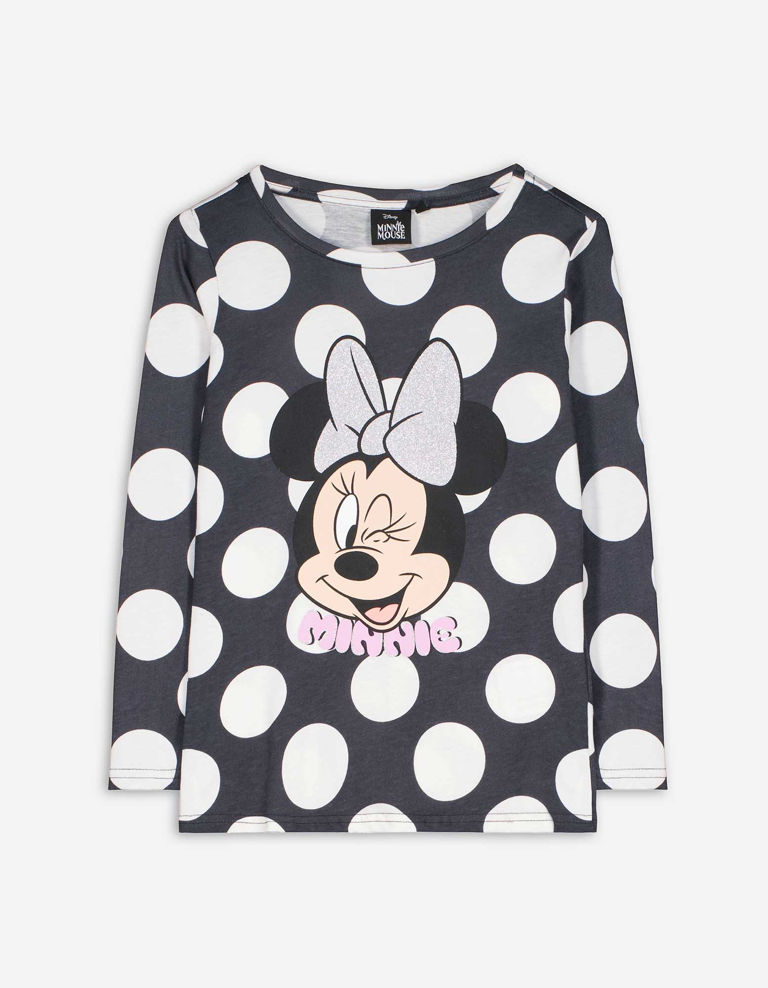 Kinder Langarmshirt - Minnie Mouse - dunkelgrau, Takko, dunkelgrau