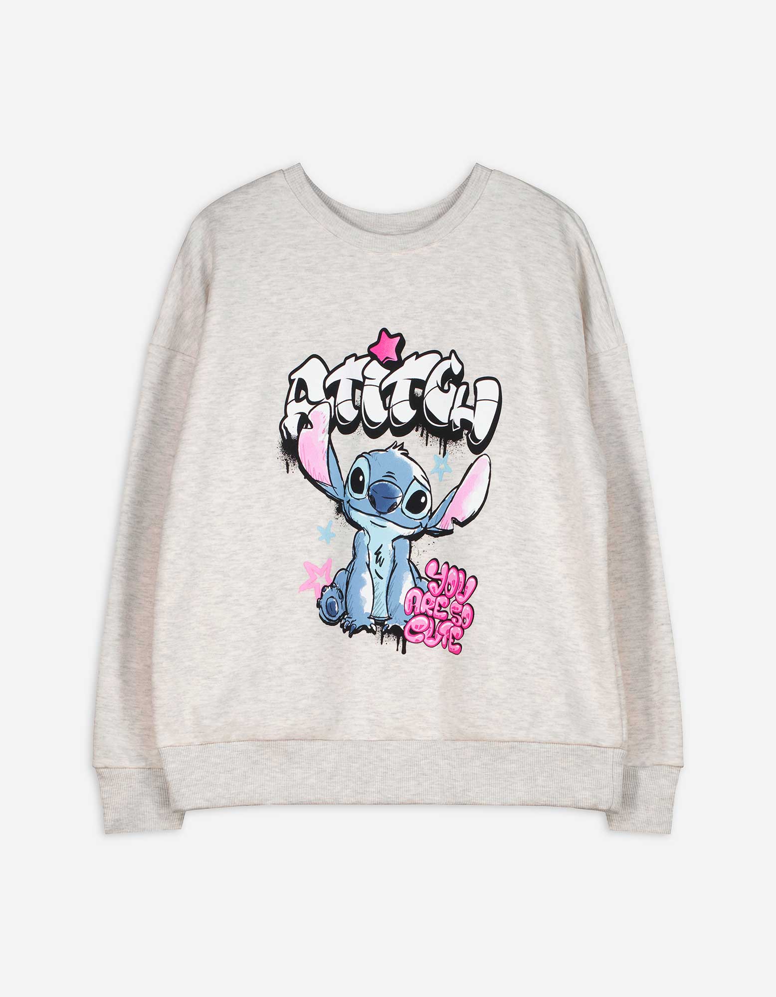 Damen Pullover - Lilo & Stitch, Takko, hellgrau XS