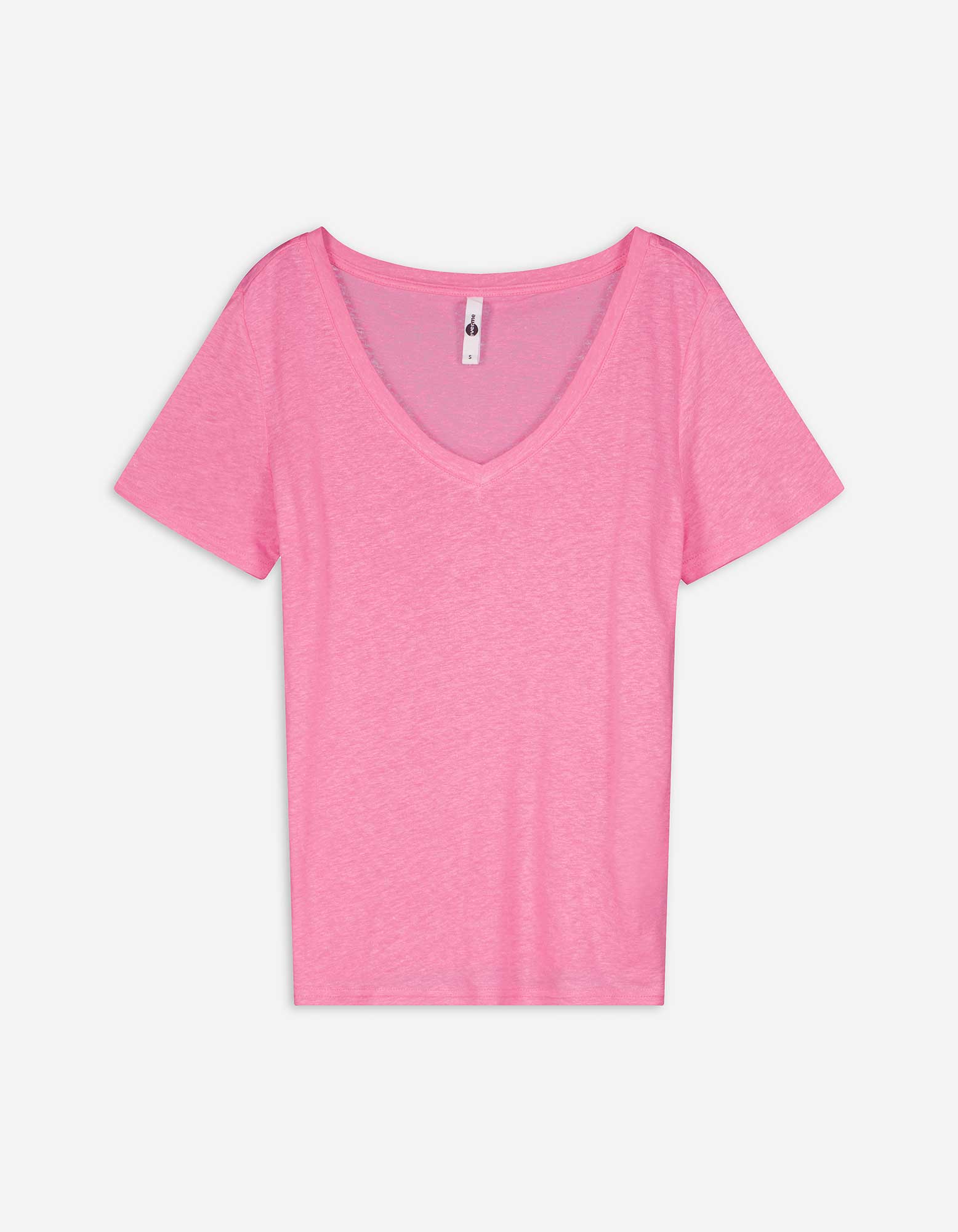 Damen T-Shirt - Leinen-Mix, Takko, pink XS