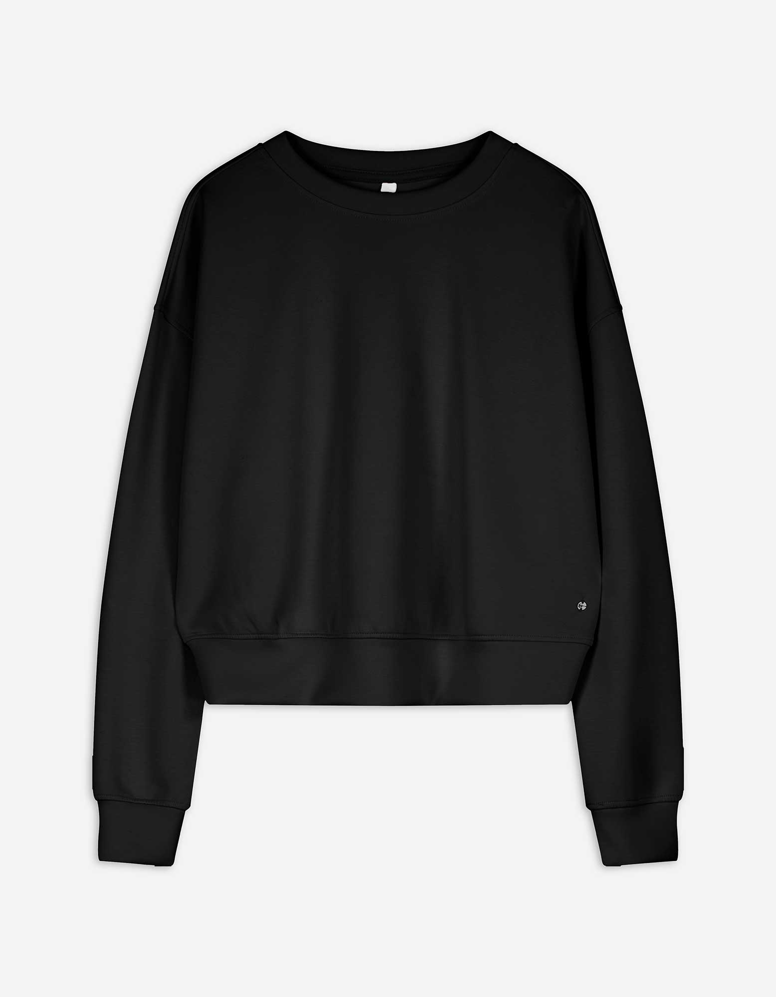 Damen Sweatshirt - Rundhals-Ausschnitt - schwarz, Takko, schwarz L