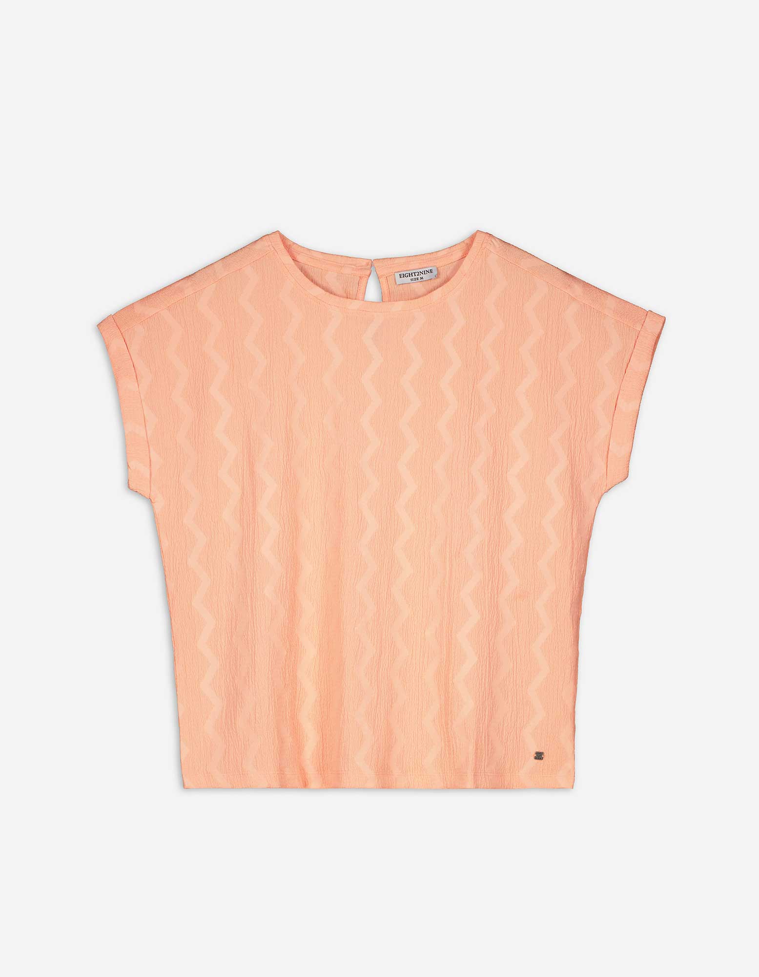 Damen T-Shirt - Ärmel mit fixiertem Aufschlag, Takko, orange XL