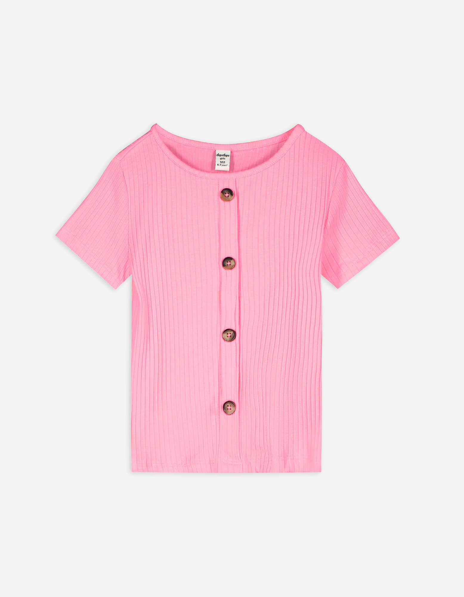 Kinder T-Shirt - Knopfleiste, Takko, pink