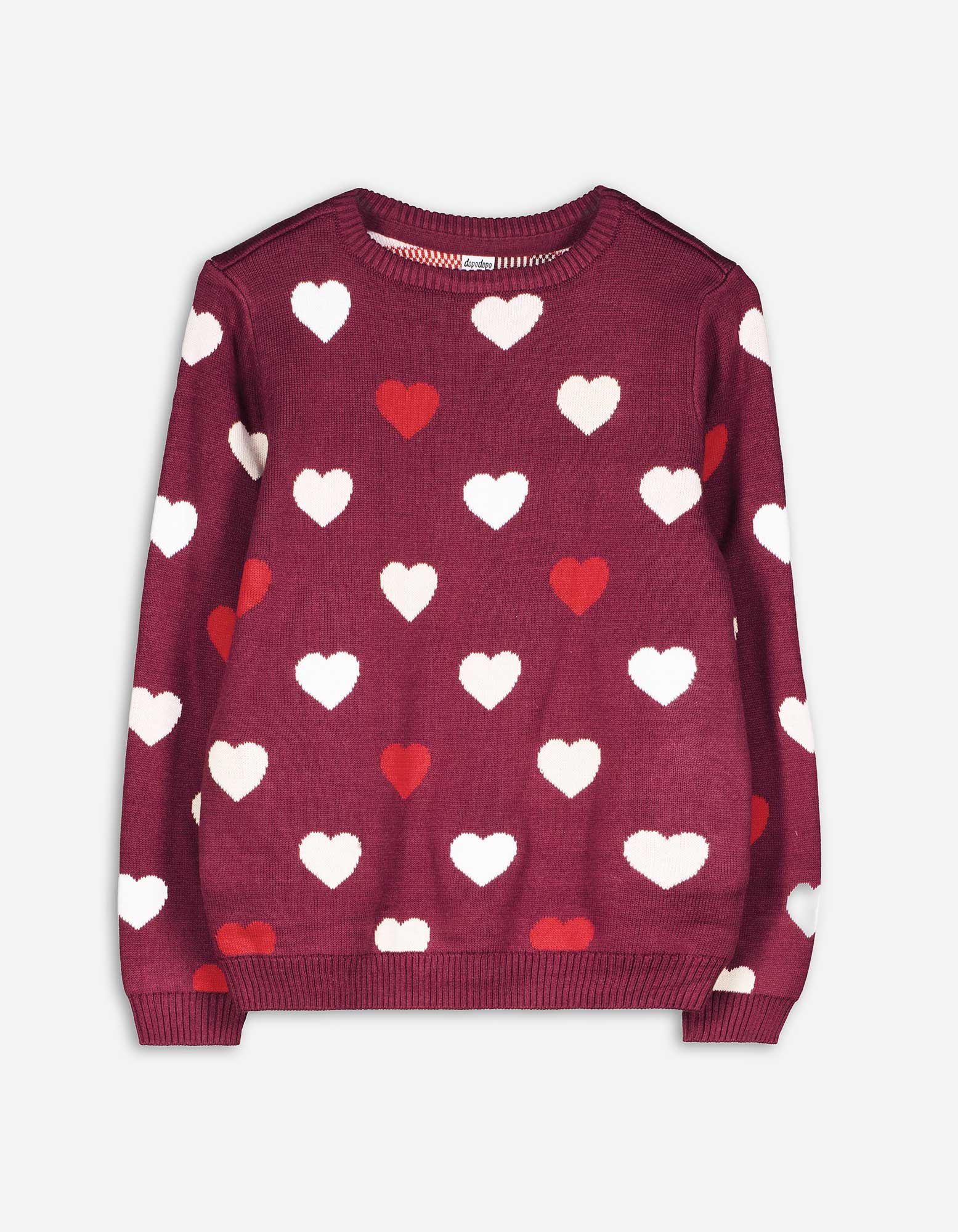 Kinder Strickpullover - Allover-Print, Takko, dunkelrot