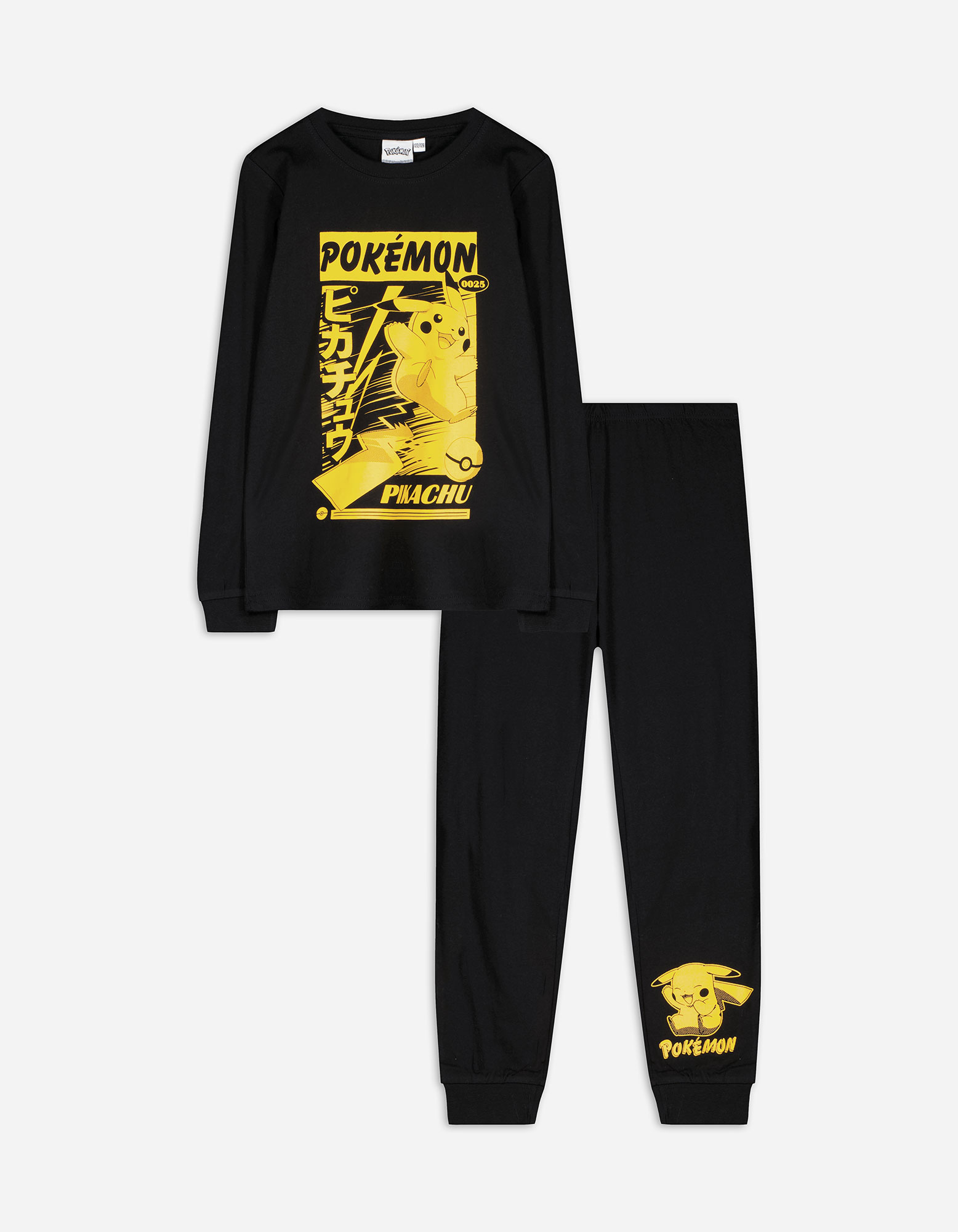 Kinder Pyjama Set aus Langarmshirt und Hose  - Pokémon - schwarz, Takko, schwarz