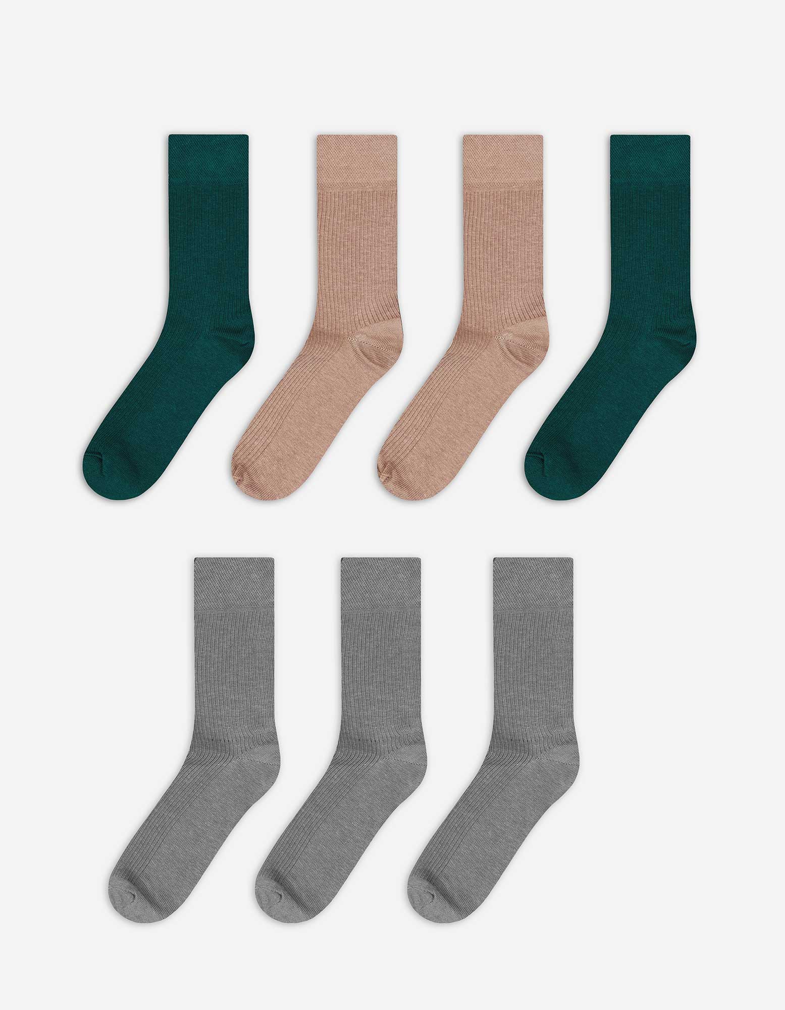 Herren Socken - 7er-Pack, Takko, hellbraun 43-46