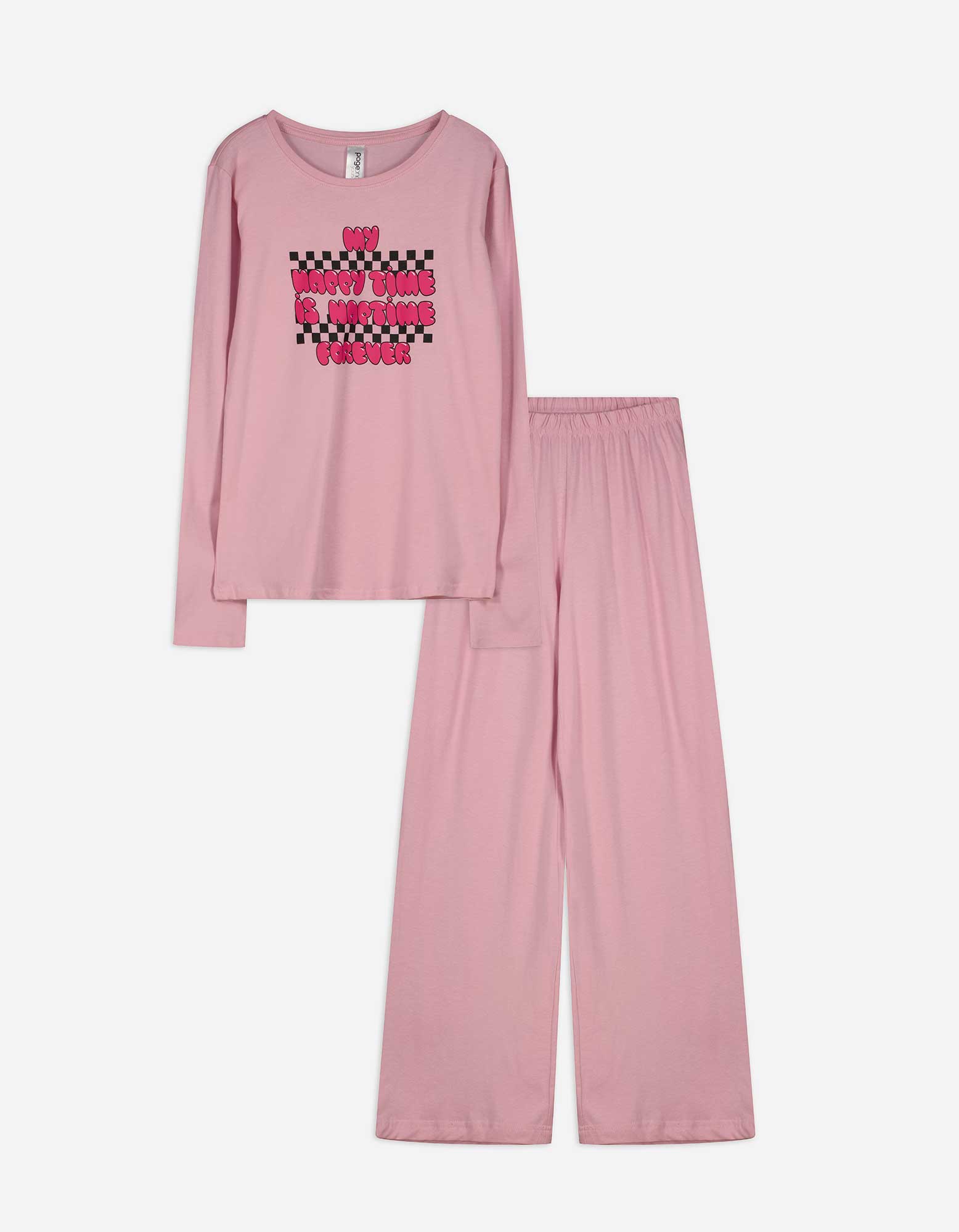 Kinder Pyjama Set aus Langarmshirt und Hose  - Print - pink, Takko, pink