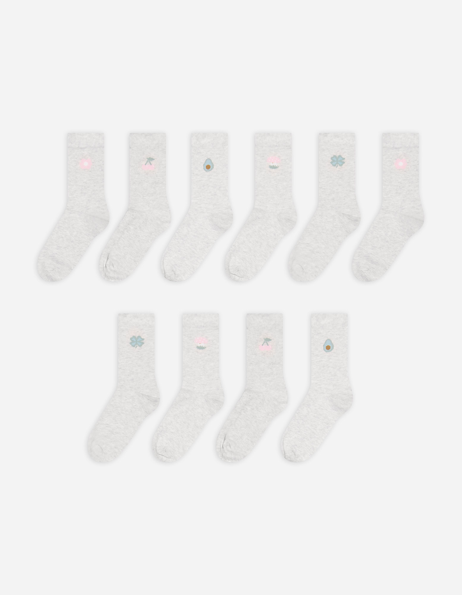 Kinder Socken - 10er-Pack, Takko, grau 39-42