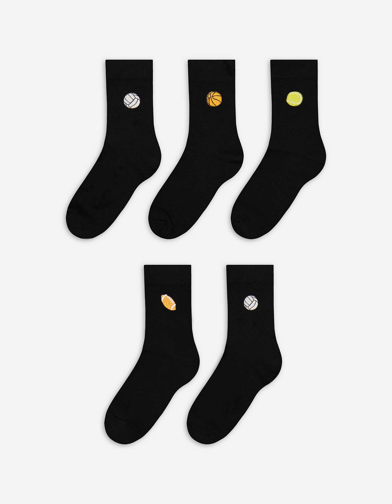 Kinder Socken - 5er-Pack, Takko, schwarz 35-38