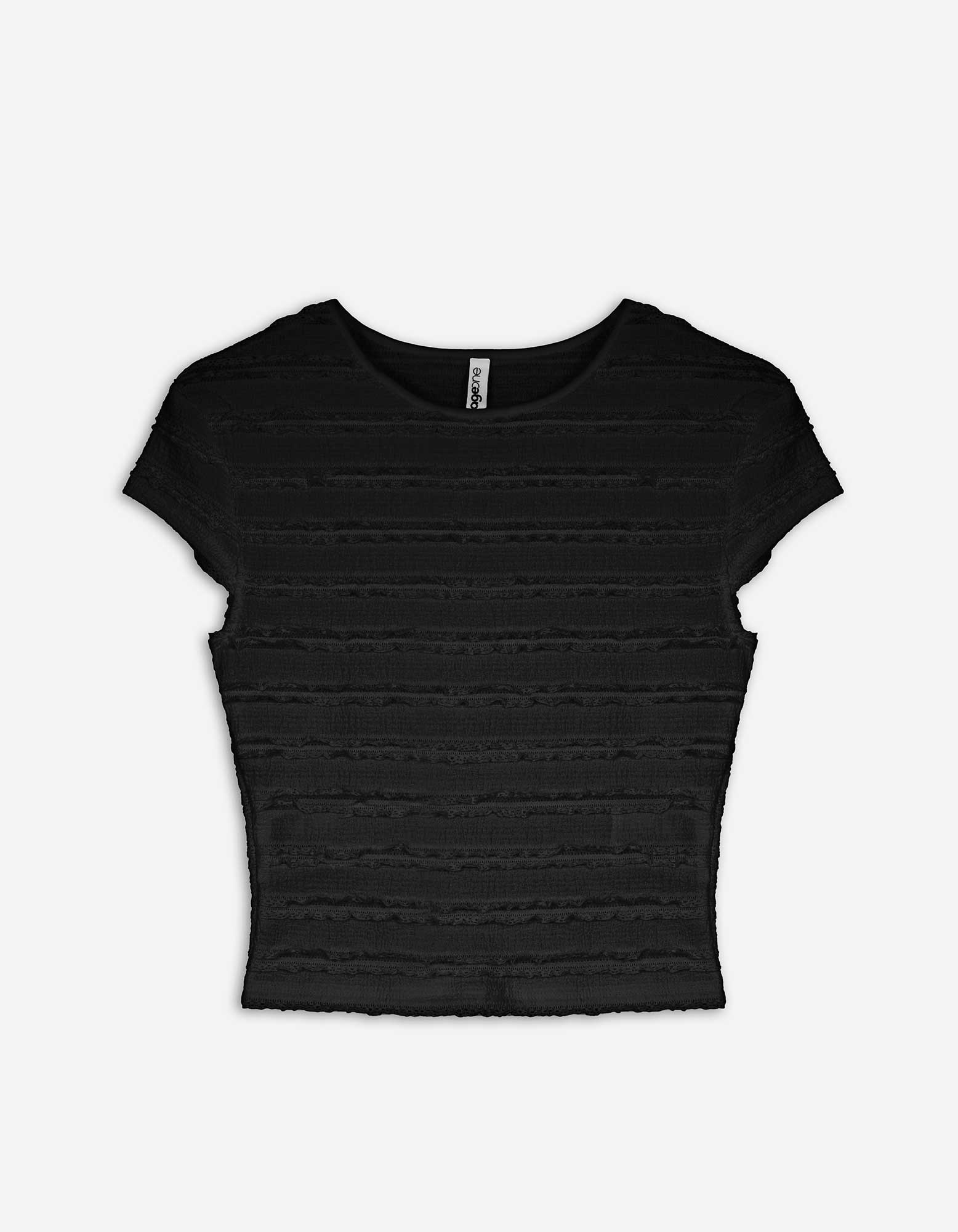 Damen Cropped Shirt - Flügelärmel, Takko, schwarz XL