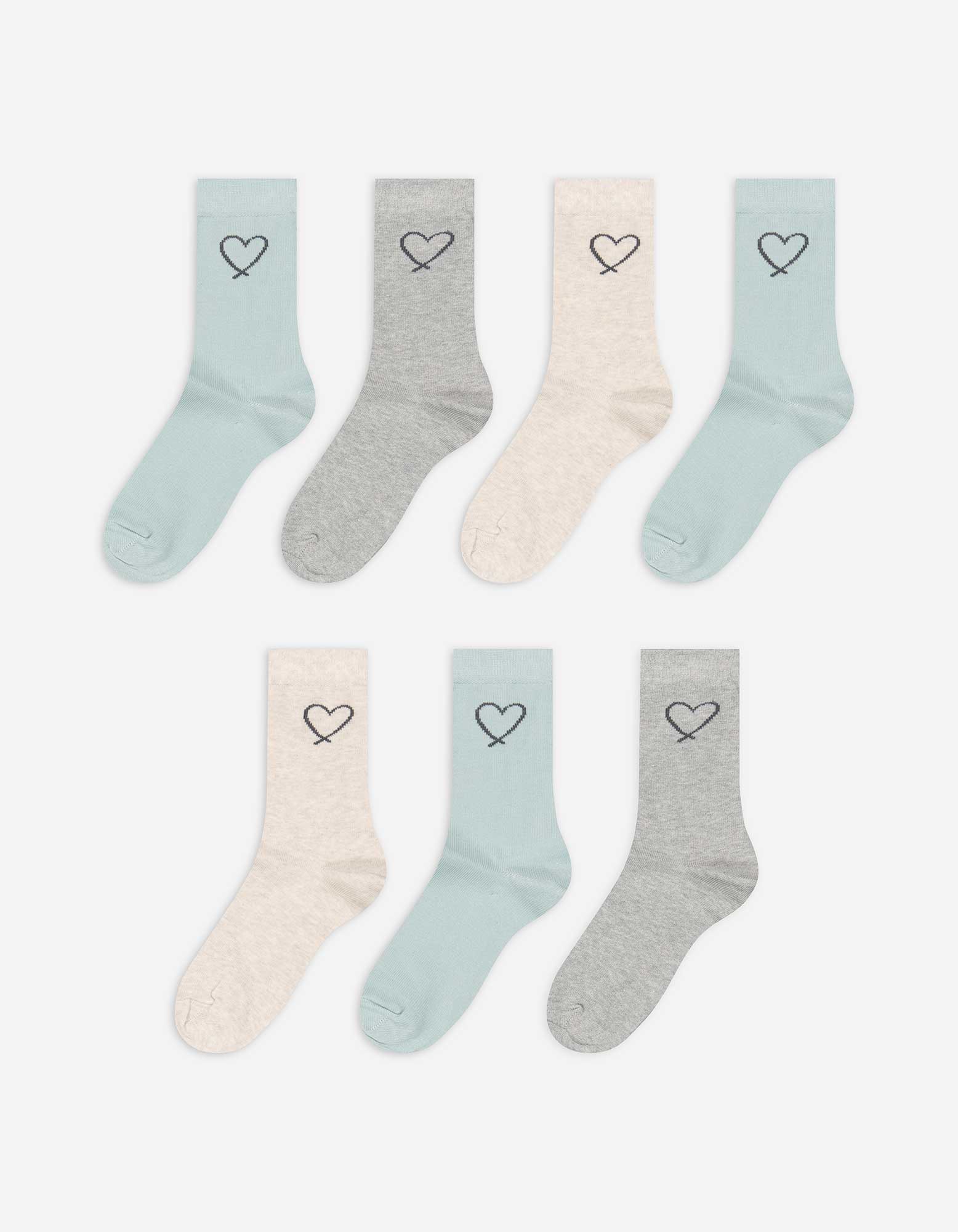 Damen Socken - 7er-Pack, Takko, grün 35-38