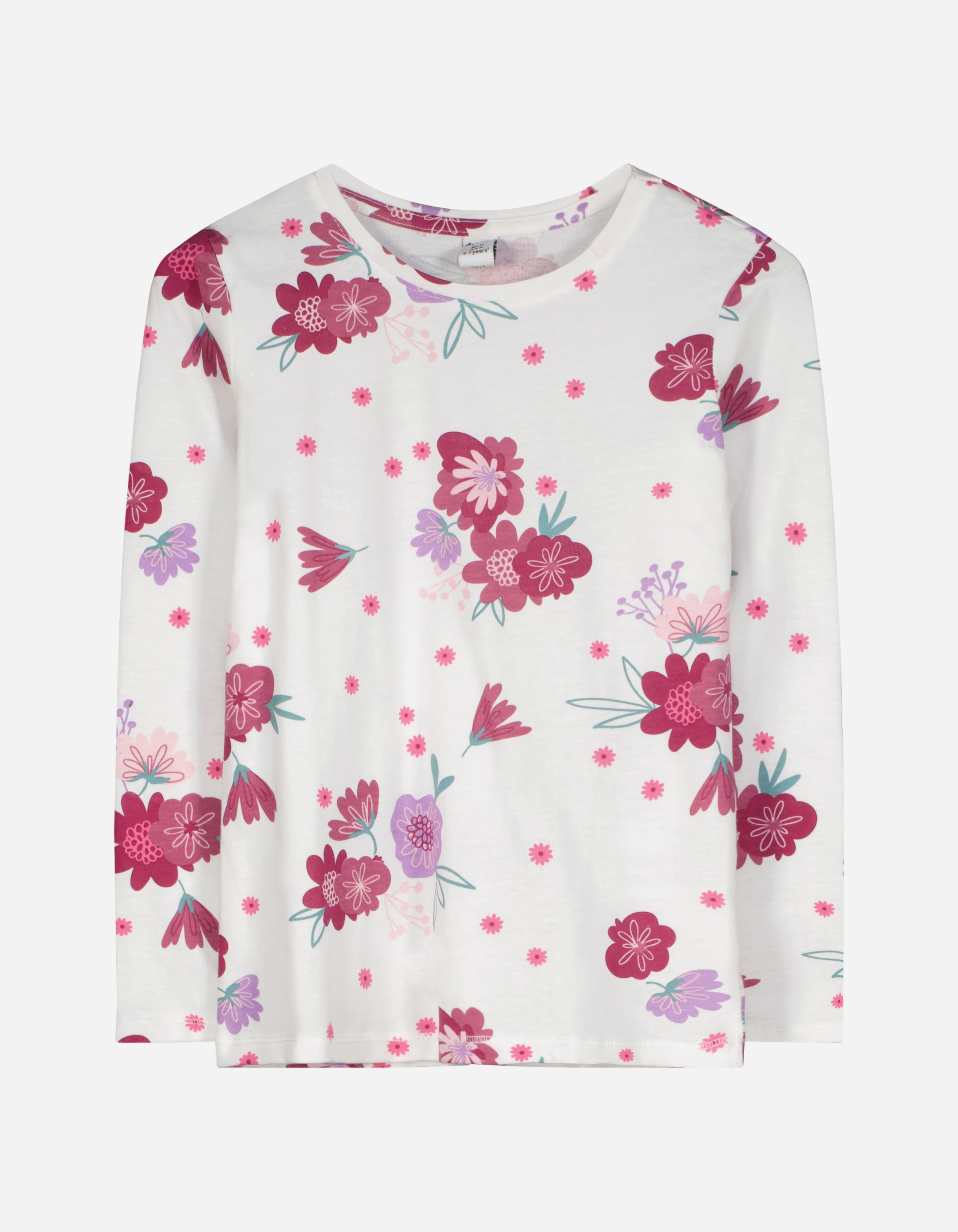 Kinder Langarmshirt - Florales Muster, Takko, weiß