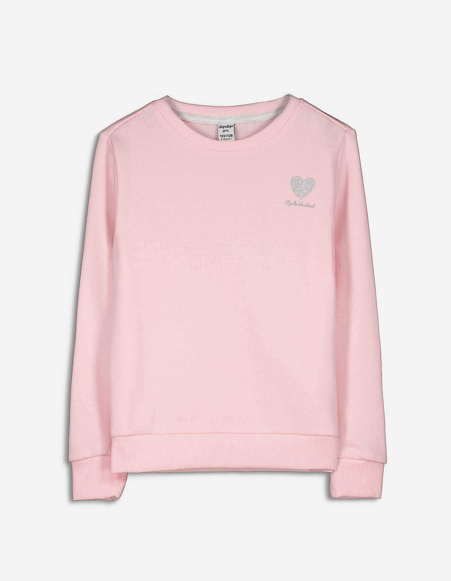 Kinder Sweatshirt - Glitzerprint, Takko, rosa