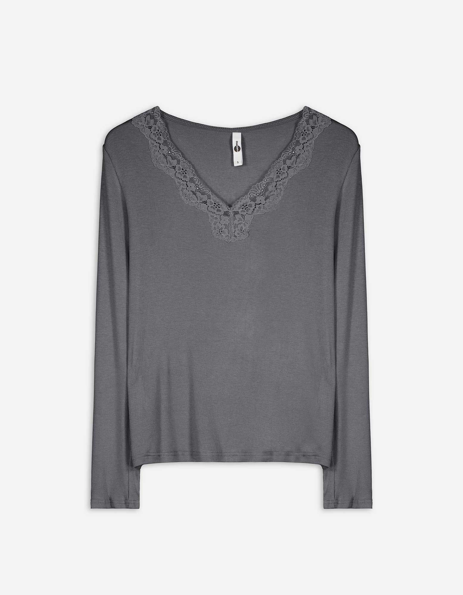 Damen Langarmshirt - LENZING™ ECOVERO™, Takko, dunkelgrau S