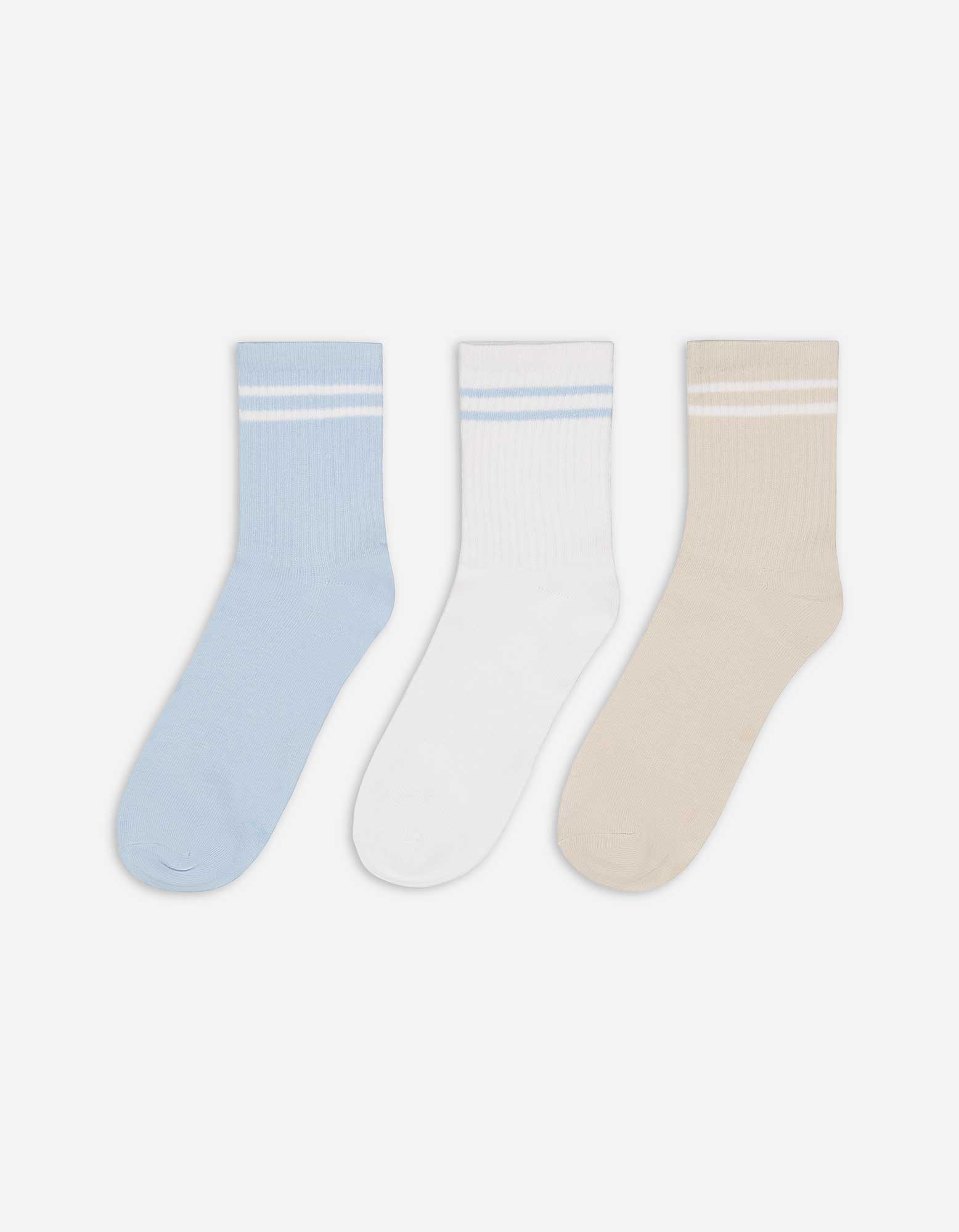 Damen Socken - 3er-Pack, Takko, weiß 35-38