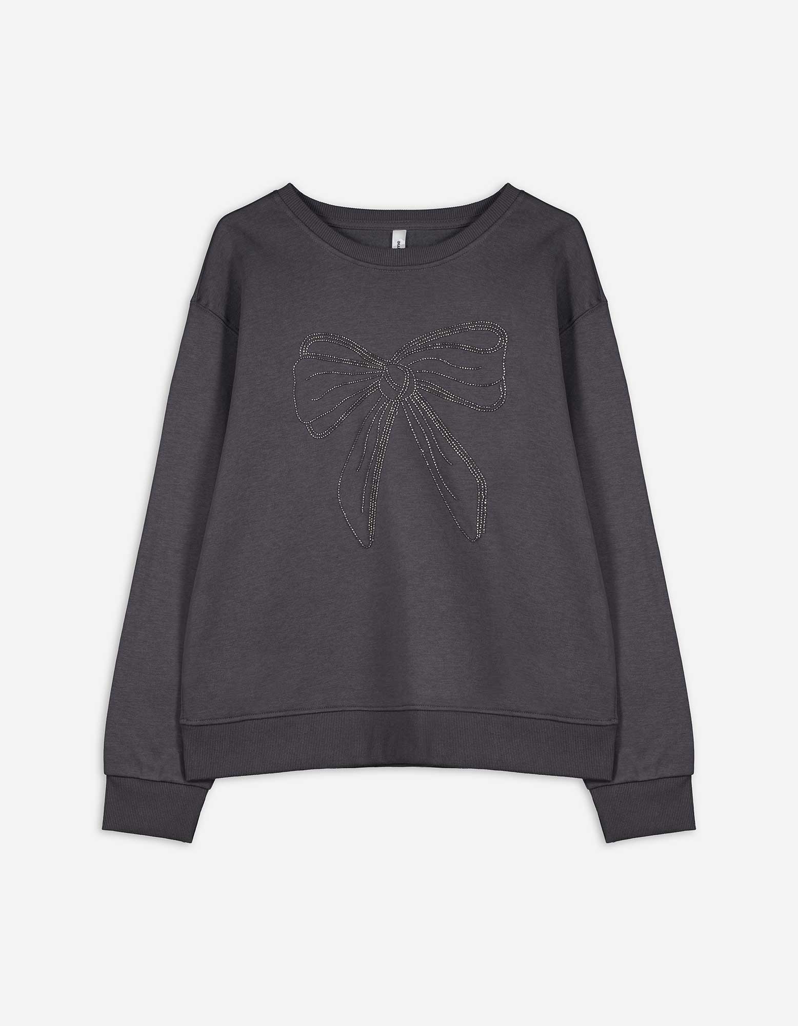 Damen Sweatshirt - Zierperlen - dunkelgrau, Takko, dunkelgrau M