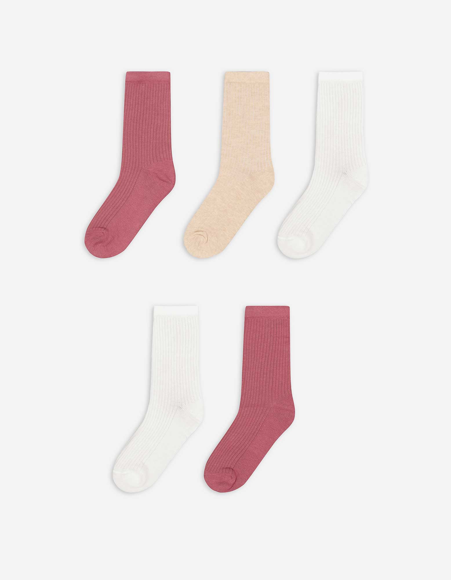 Kinder Socken - 5er-Pack, Takko, weiß 35-38