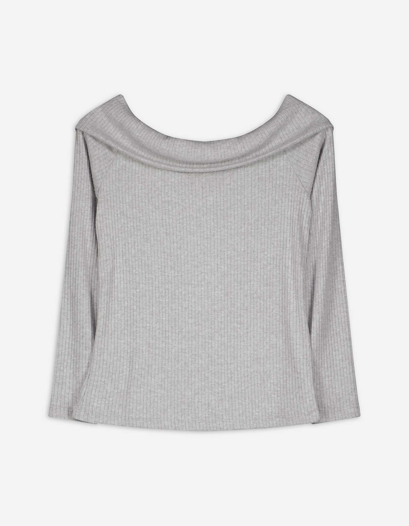 Damen Langarmshirt - Carmen-Ausschnitt, Takko, grau XXL