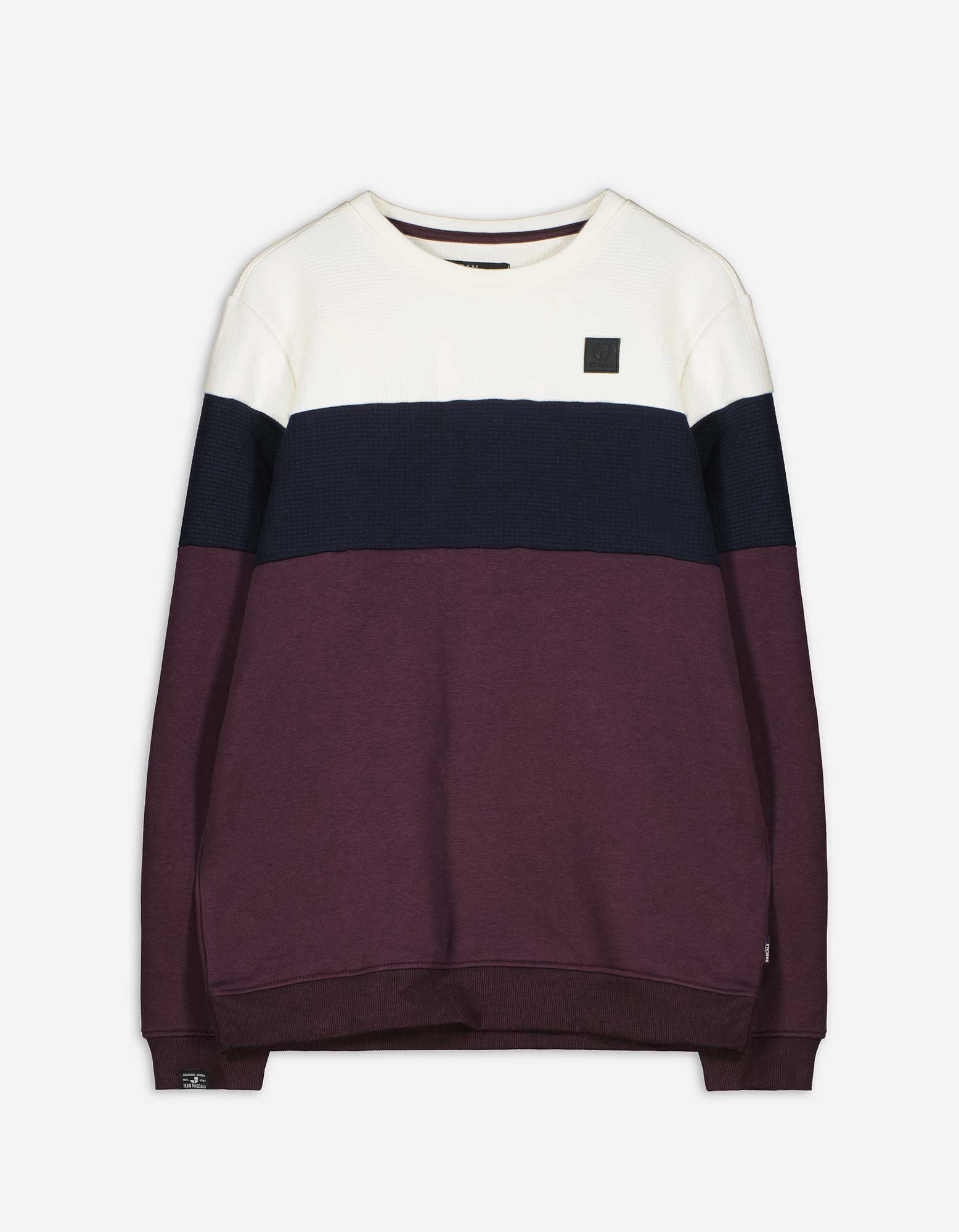 Herren Sweatshirt - Color-Blocking - dunkellila, Takko, dunkellila L