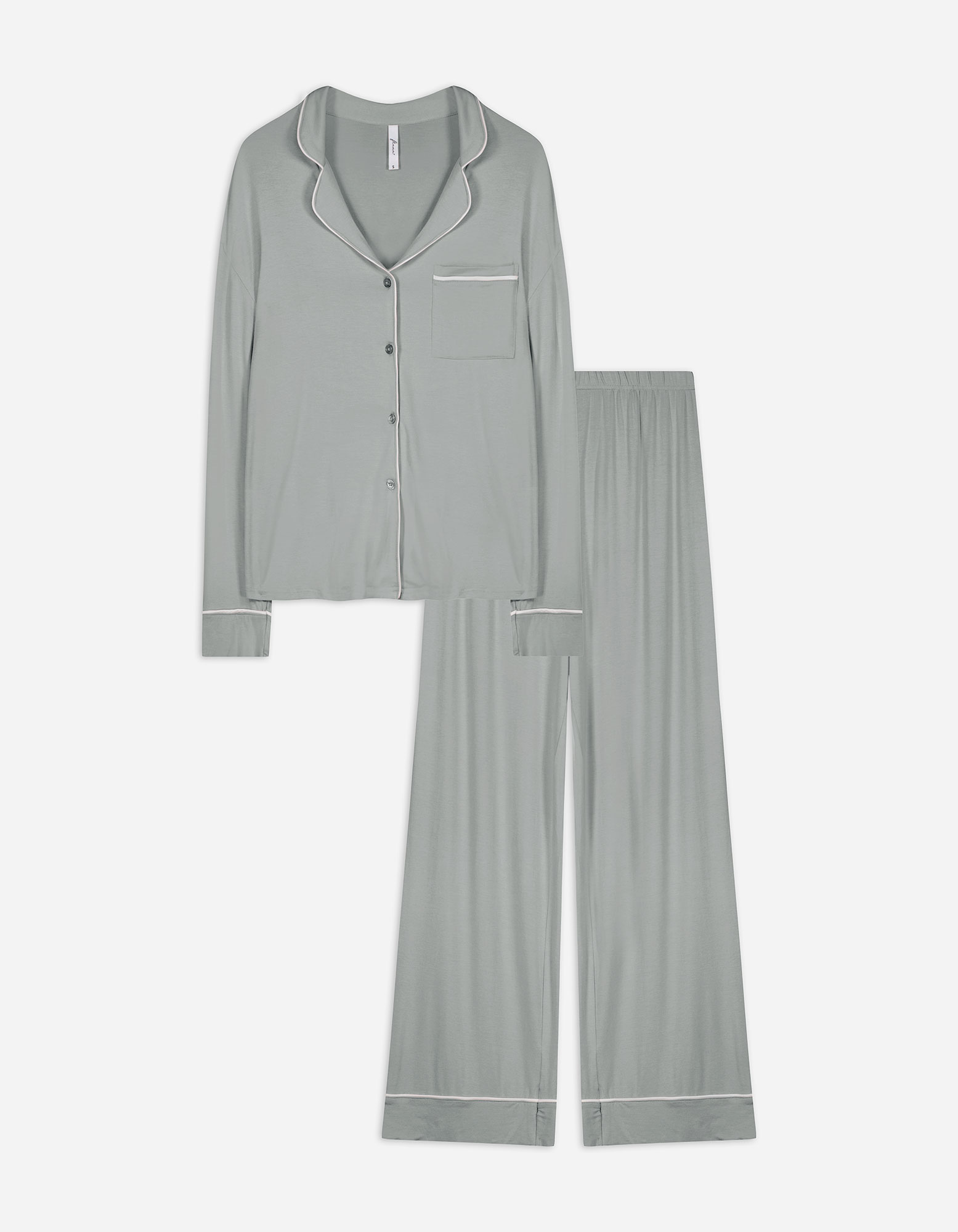 Damen Pyjama Set aus Langarmshirt und Hose - dunkelgrün, Takko, dunkelgrün XL