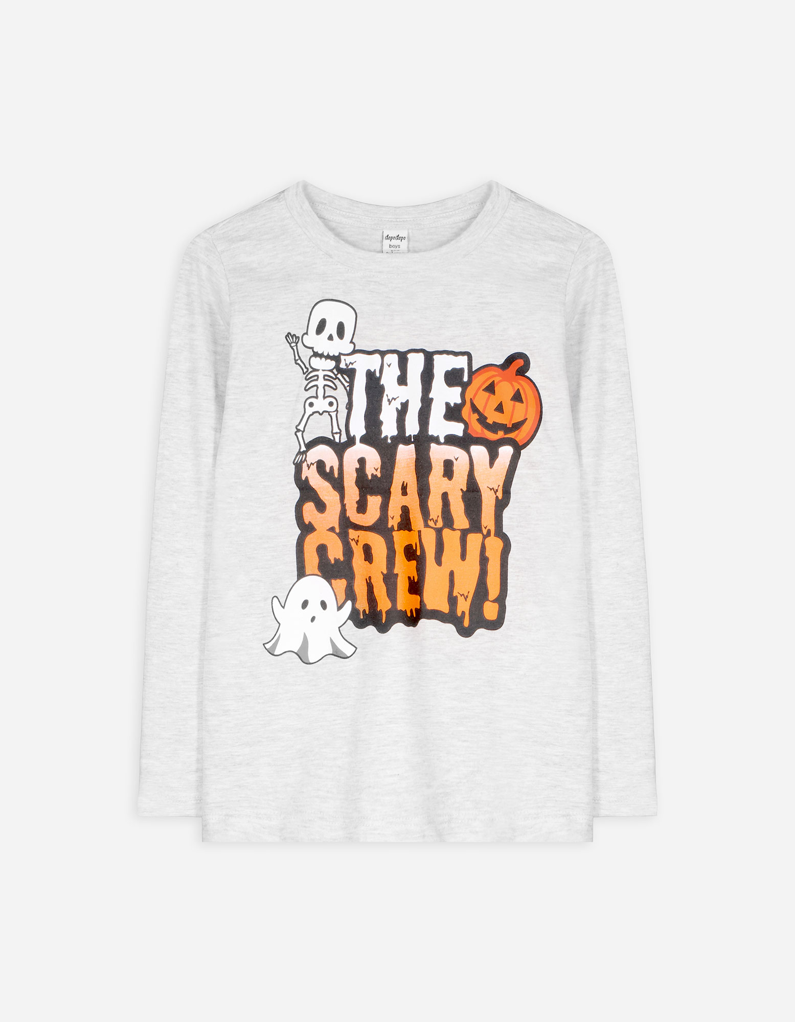 Kinder Langarmshirt - Halloween, Takko, hellgrau