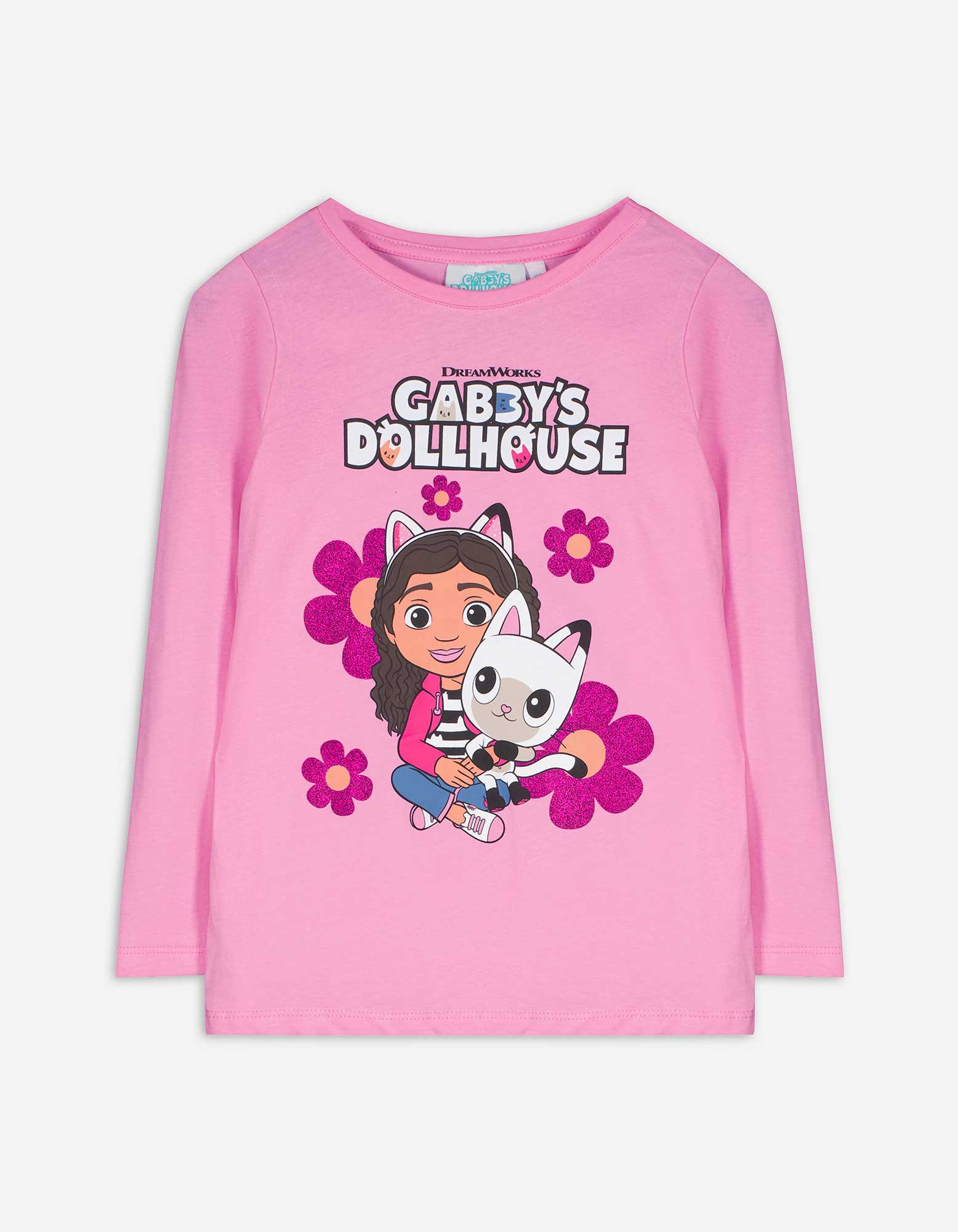 Kinder Langarmshirt - Glitzerprint - rosa, Takko, rosa