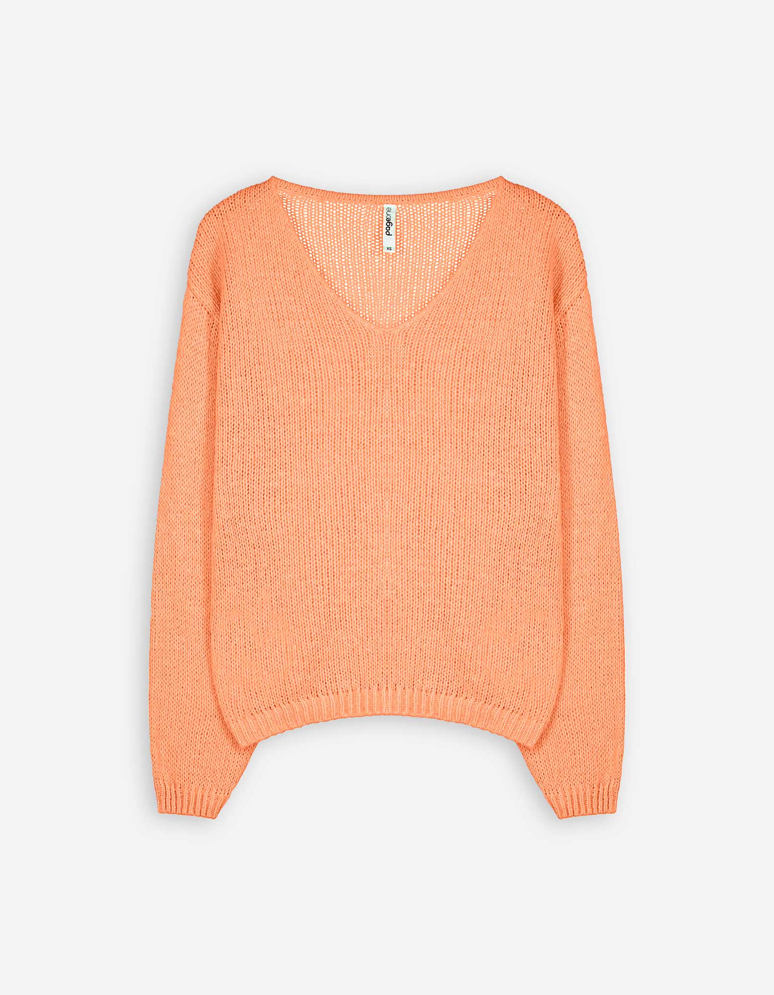 Damen Strickpullover - V-Ausschnitt - orange, Takko, orange M