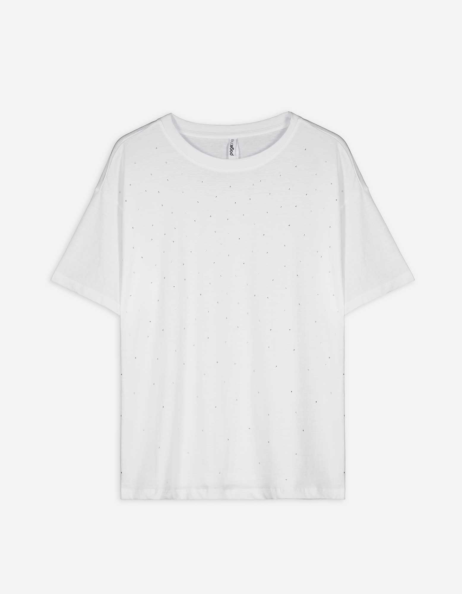 Damen T-Shirt - Zierperlen - weiß, Takko, weiß XS