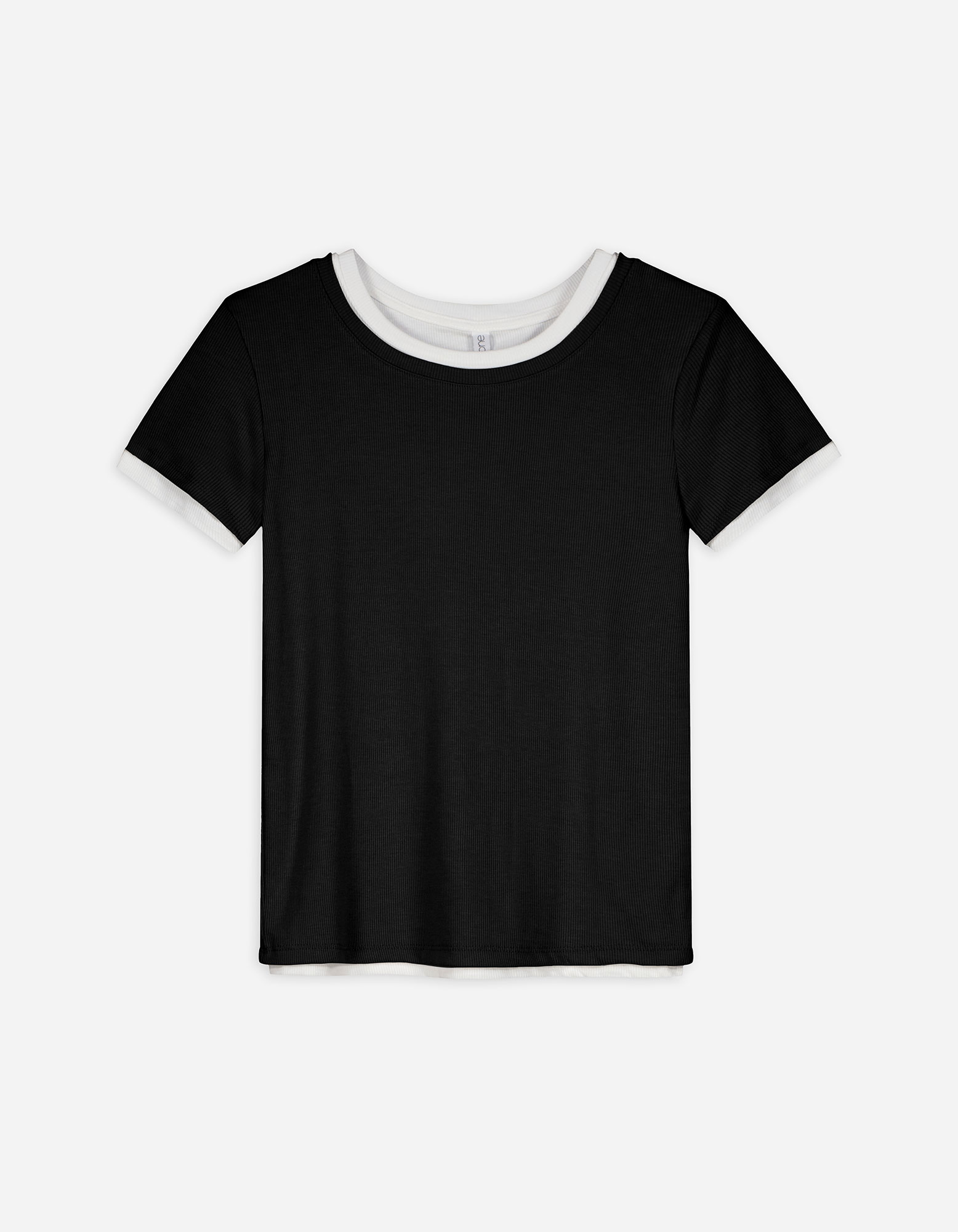 Damen T-Shirt - Double-Layer-Look, Takko, schwarz M