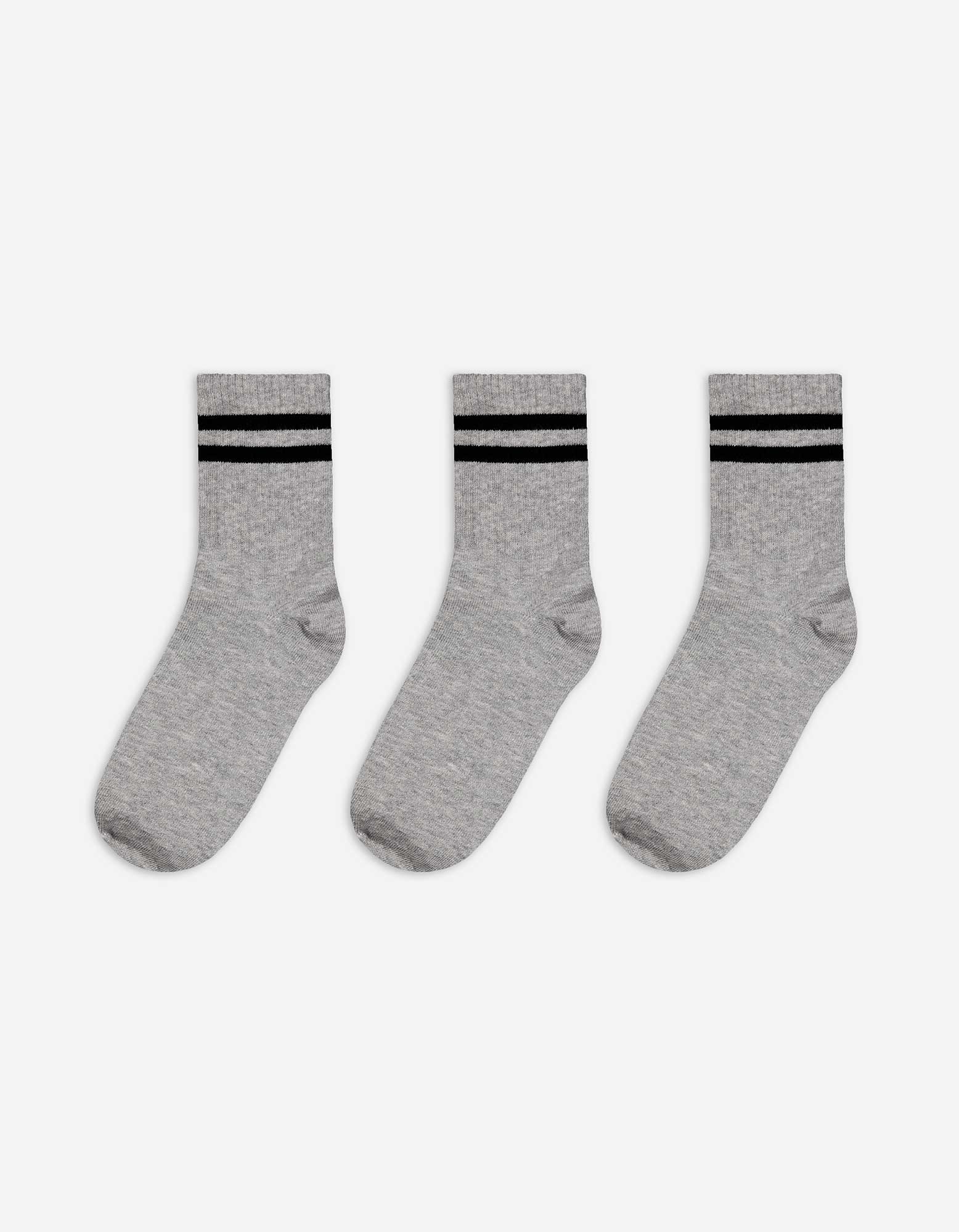 Herren Socken - 3er-Pack, Takko, hellgrau 43-46