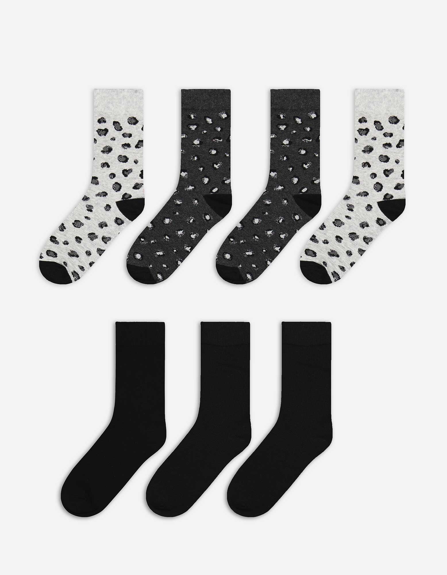 Damen Socken - 7er-Pack, Takko, dunkelgrau 35-38