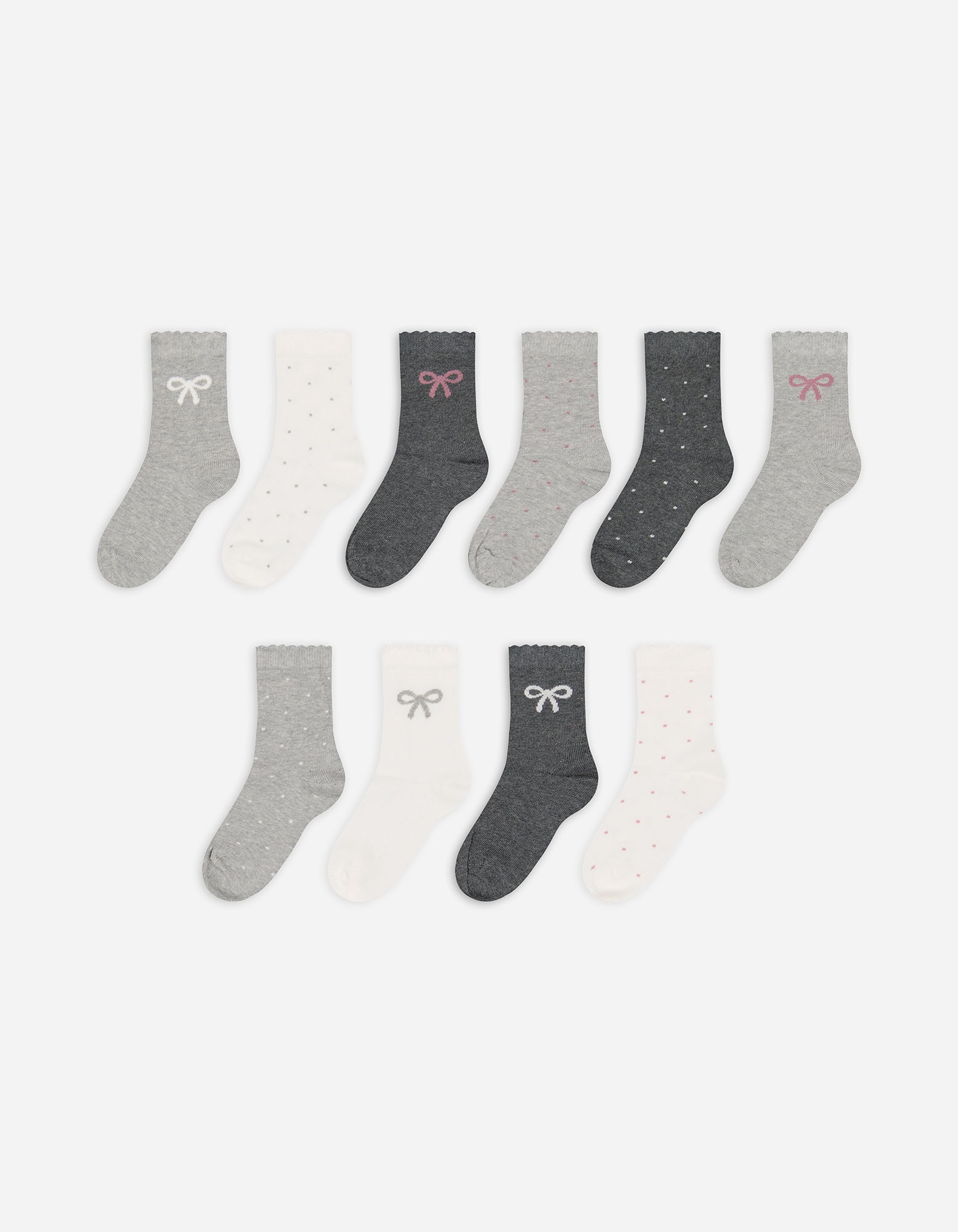 Kinder Socken - 10er-Pack, Takko, grau