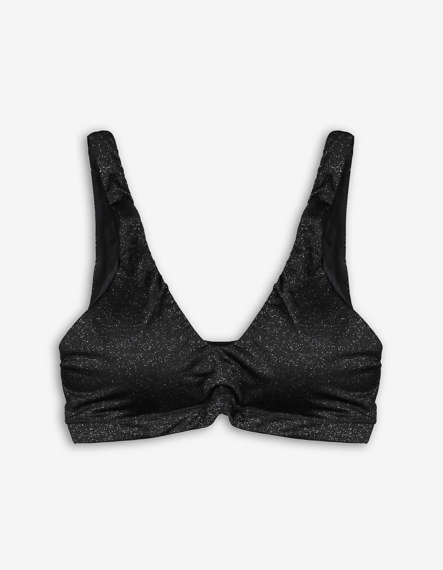 Damen Bralette - Lurex - schwarz, Takko, schwarz S