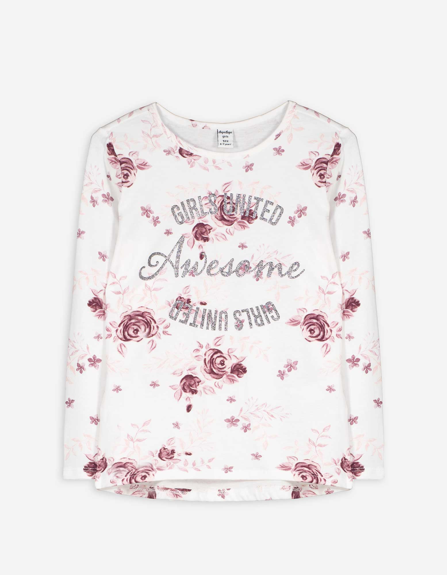 Kinder Langarmshirt - Messageprint, Takko, weiß