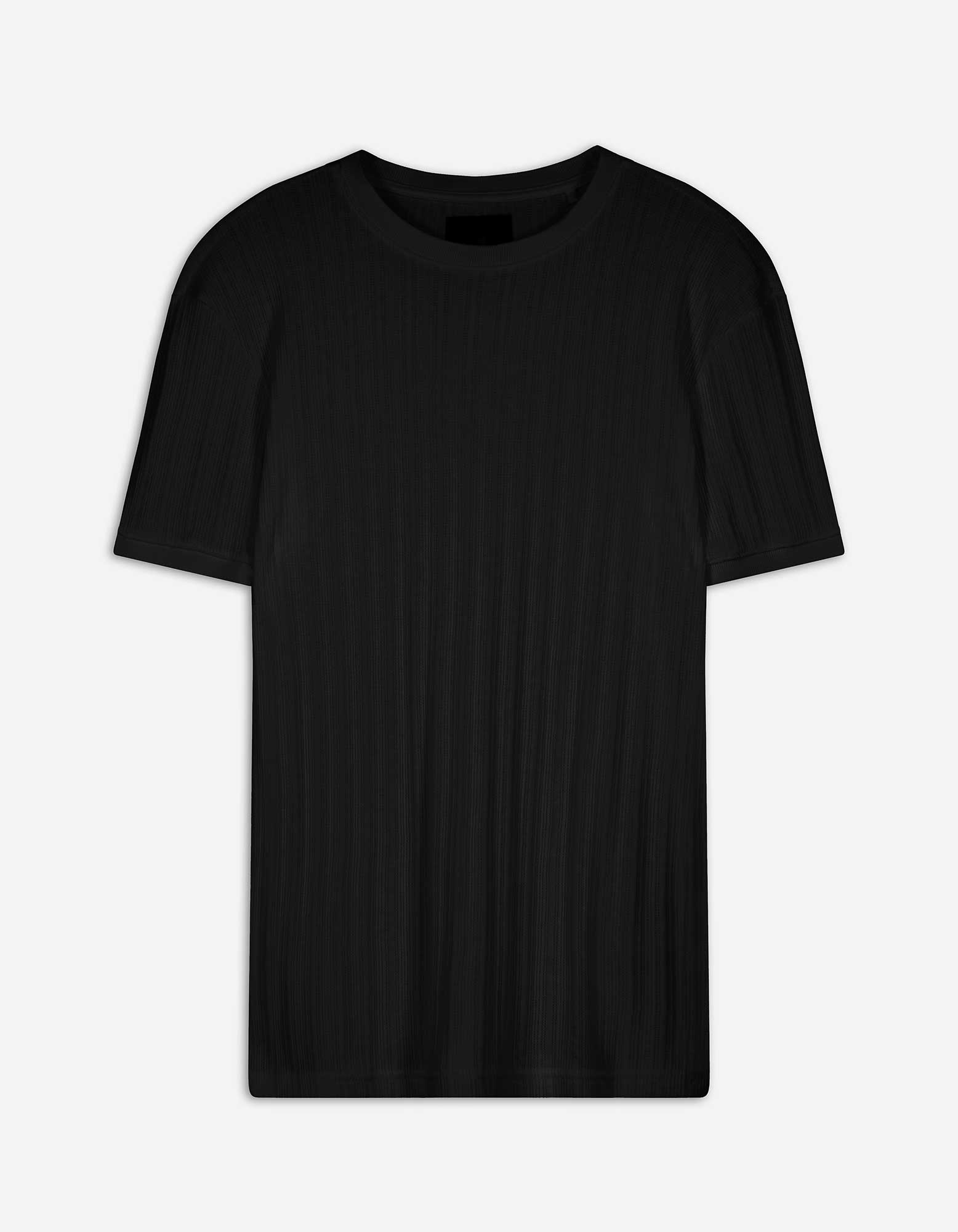 Herren T-Shirt - Rippenstruktur, Takko, schwarz S