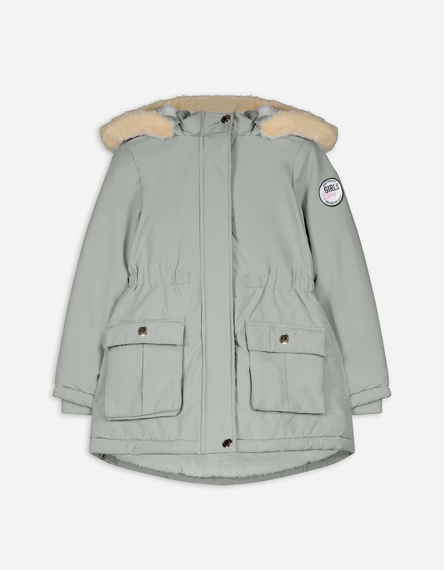 Kinder Parka - Abnehmbarer Kunstpelz, Takko, dunkelgrün