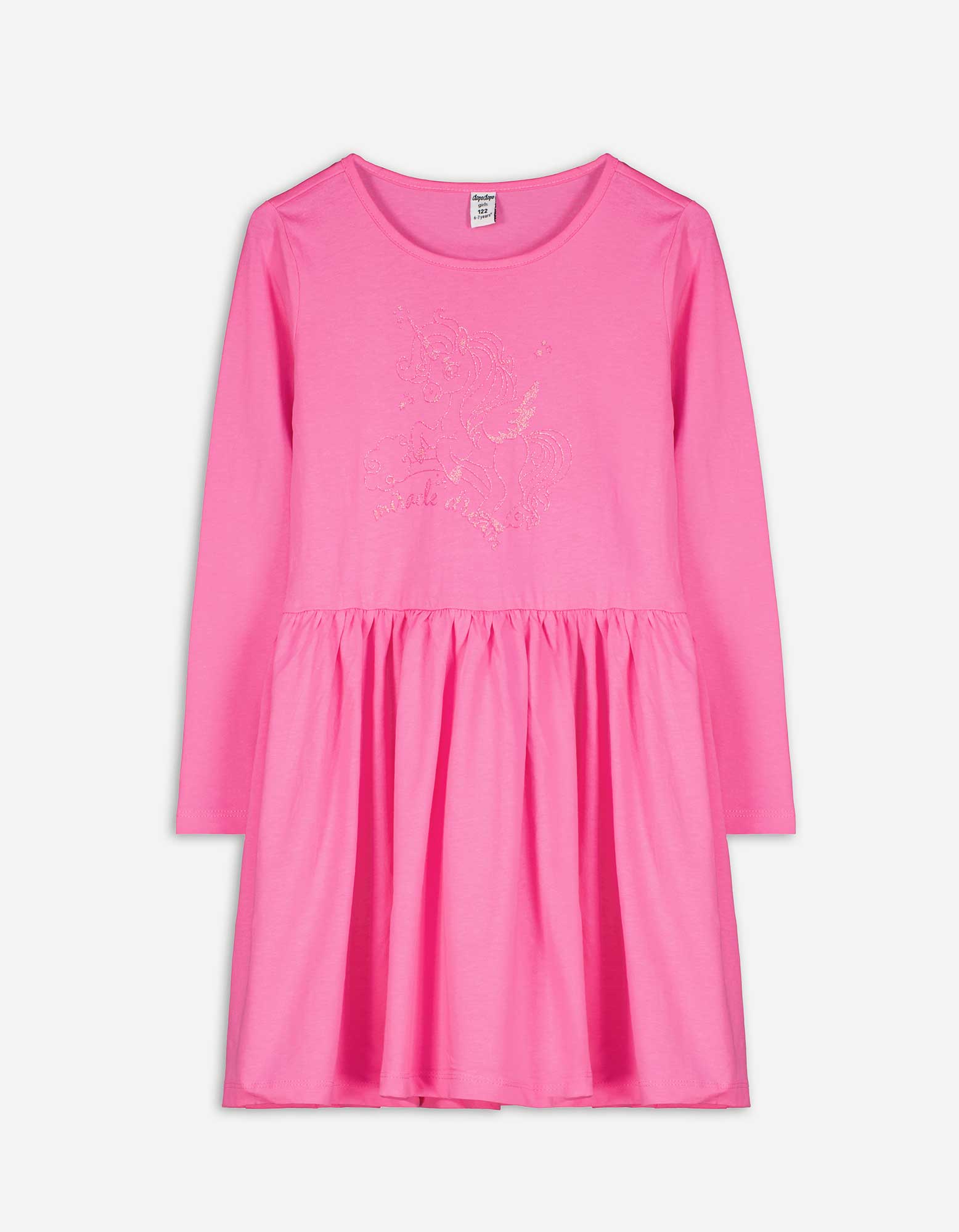 Kinder Kleid - Glitzerprint - pink, Takko, pink