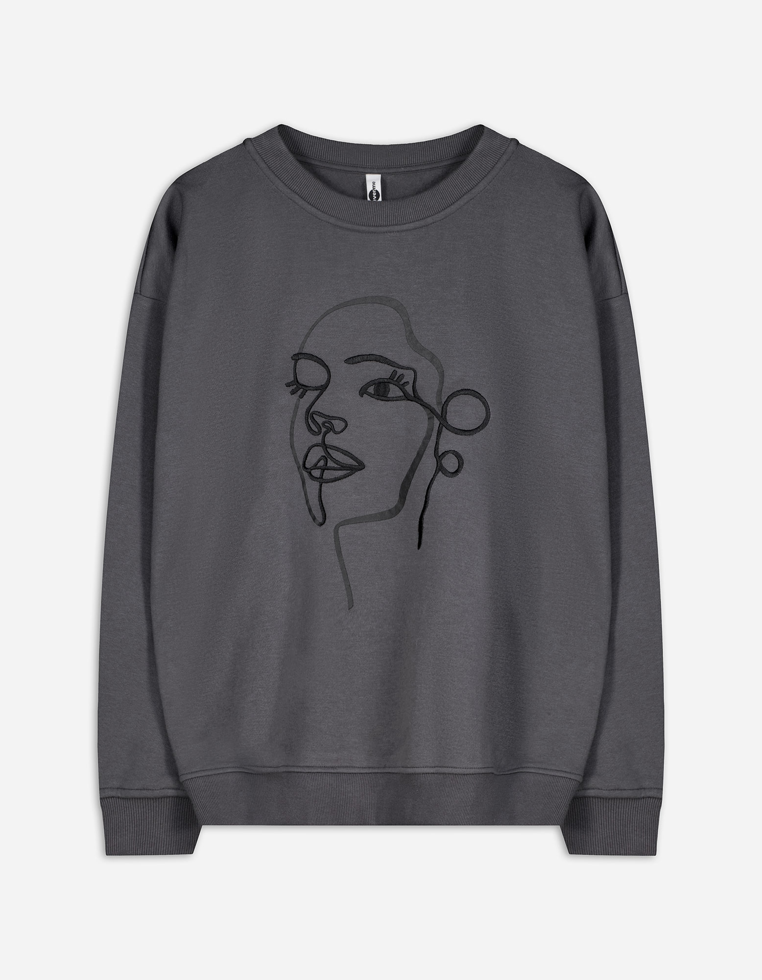 Damen Sweatshirt - Stickereien, Takko, dunkelgrau L