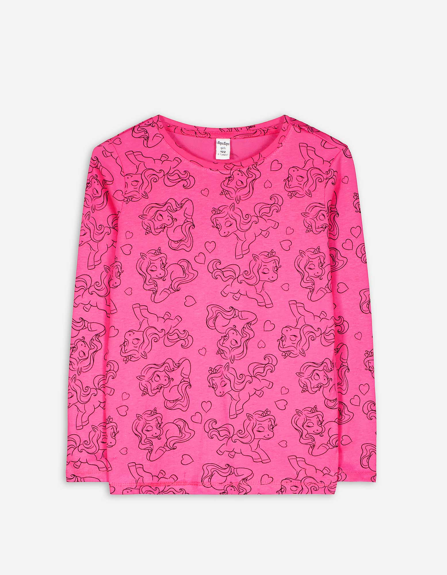 Kinder Langarmshirt - Allover-Muster - pink, Takko, pink