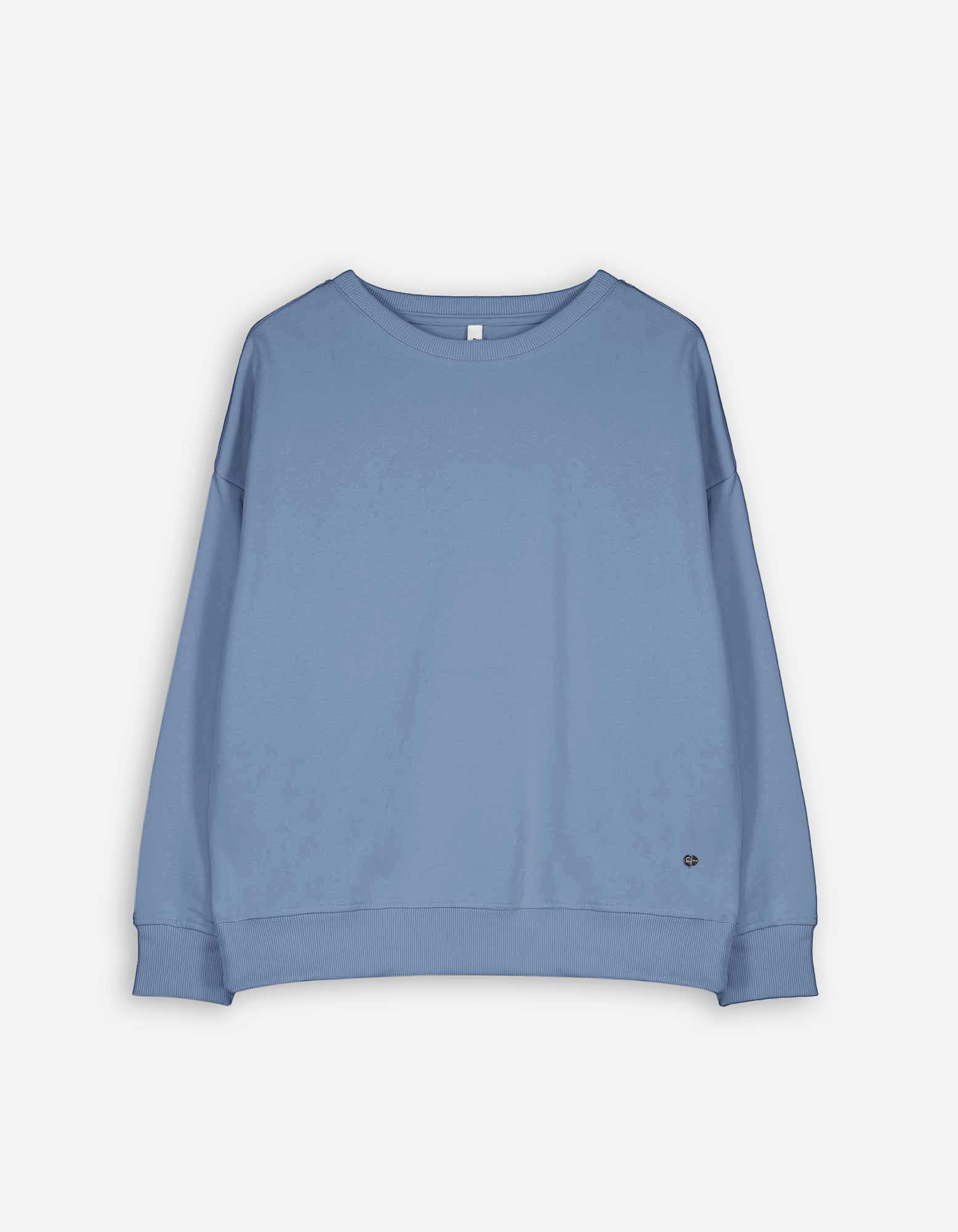 Damen Sweatshirt - Rundhals-Ausschnitt - hellblau, Takko, hellblau XXL