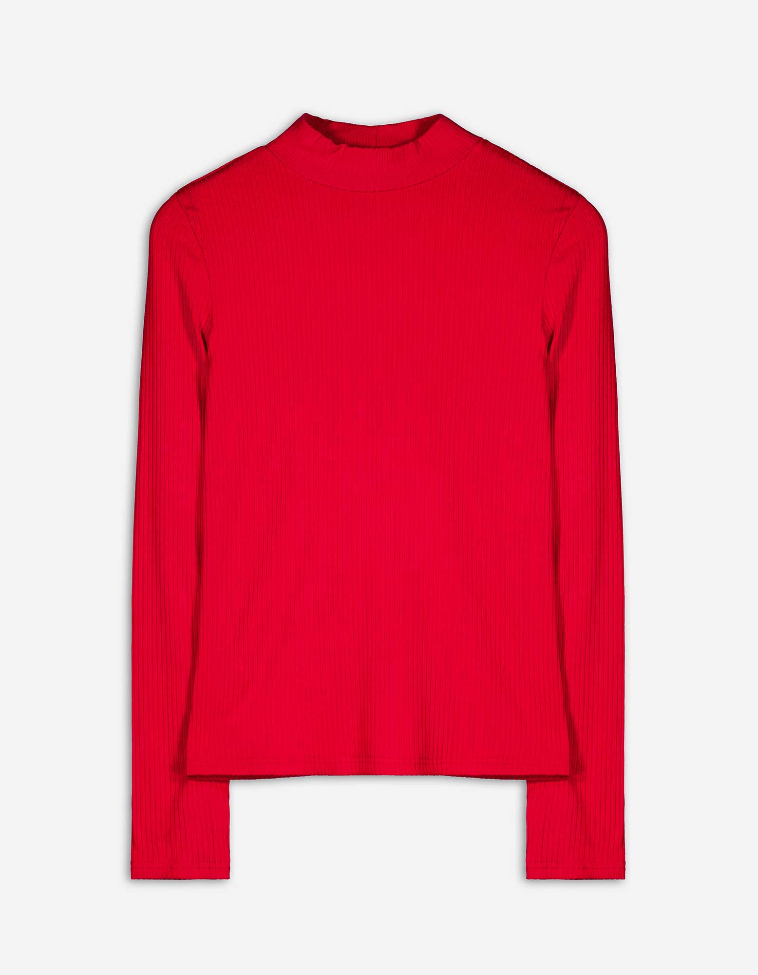 Damen Langarmshirt - Mockneck - rot, Takko, rot XS