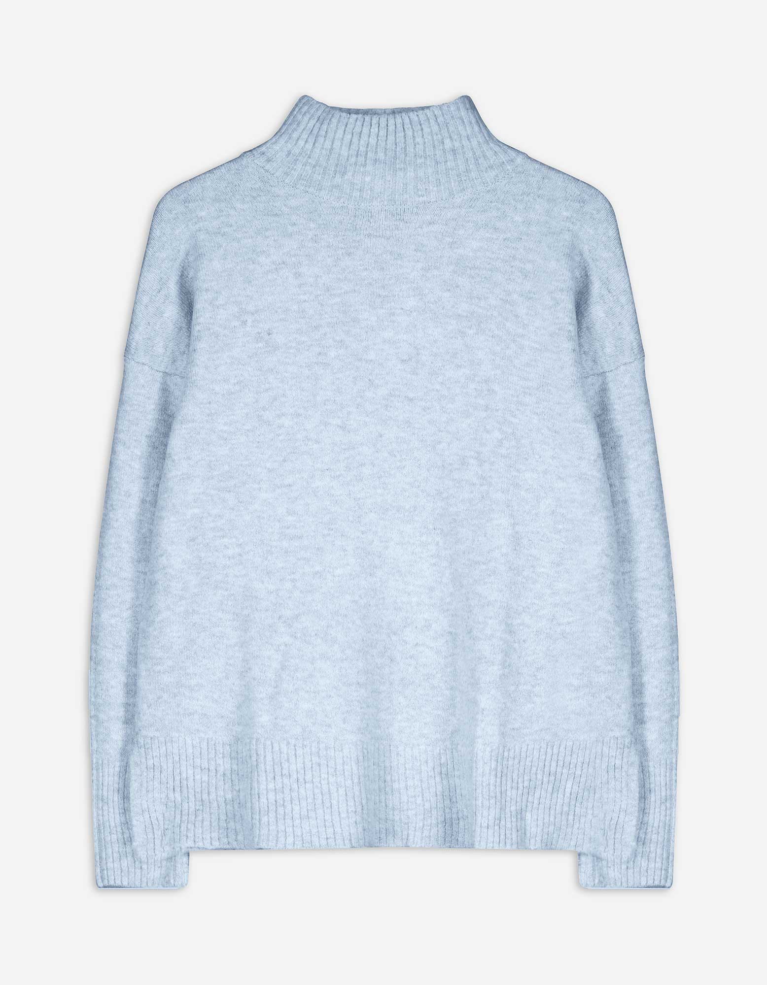 Damen Strickpullover - Mockneck, Takko, hellblau L