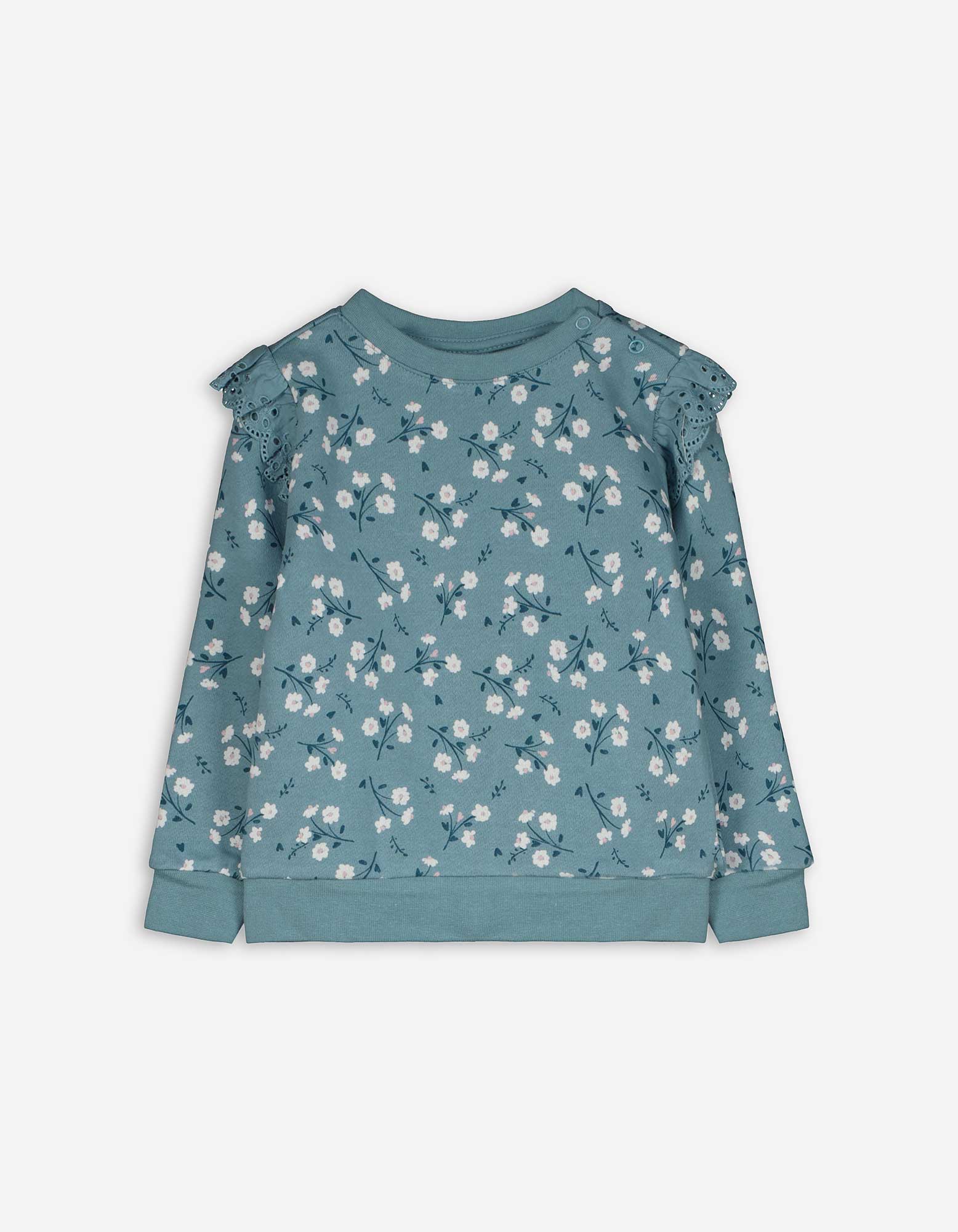 Baby Sweatshirt - Ärmel mit Volants - blau, Takko, blau